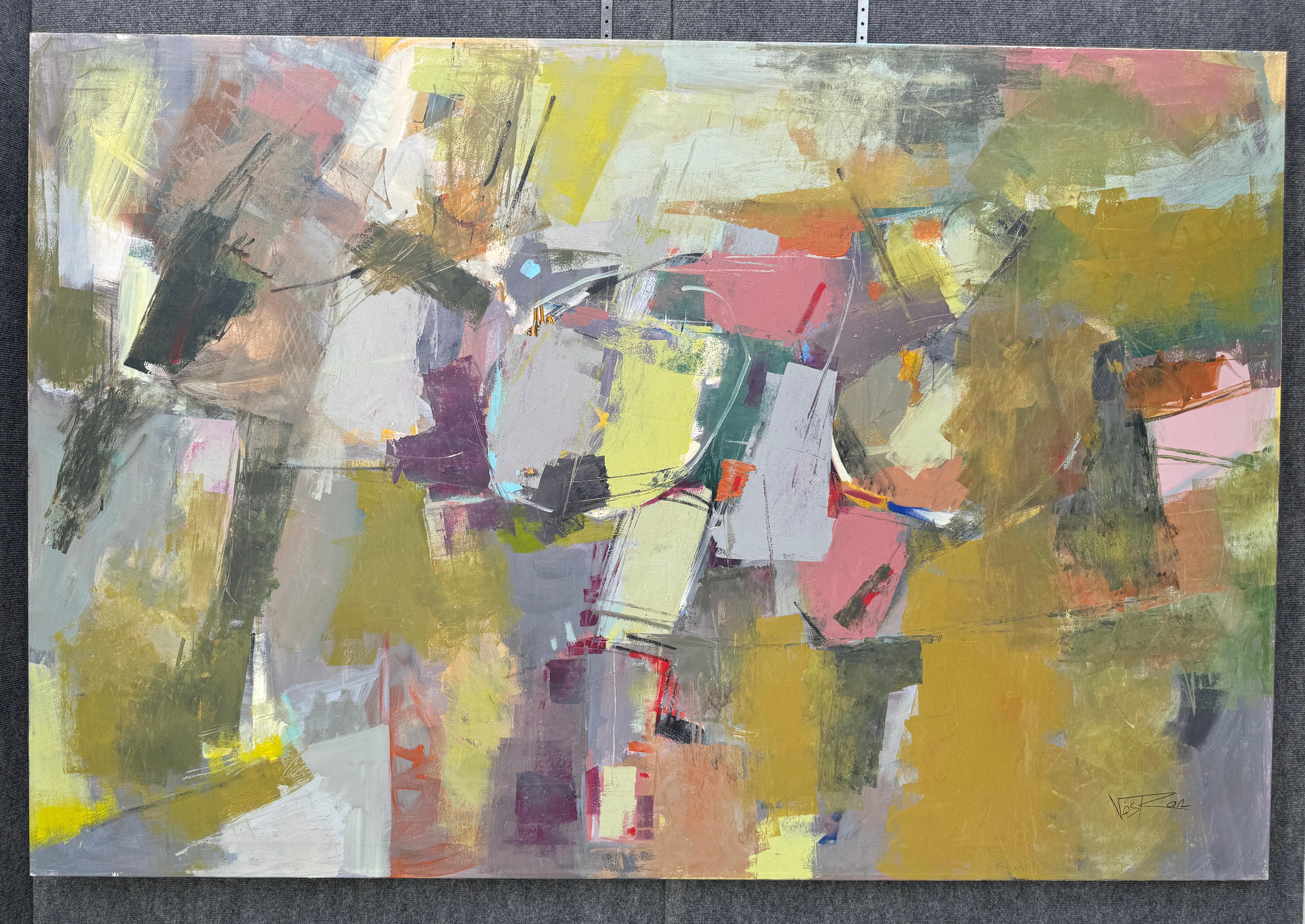 Making Peace 2, Quadro originale astratto di grandi dimensioni su tela, pronto da appendere - Painting di Voskan Galstian
