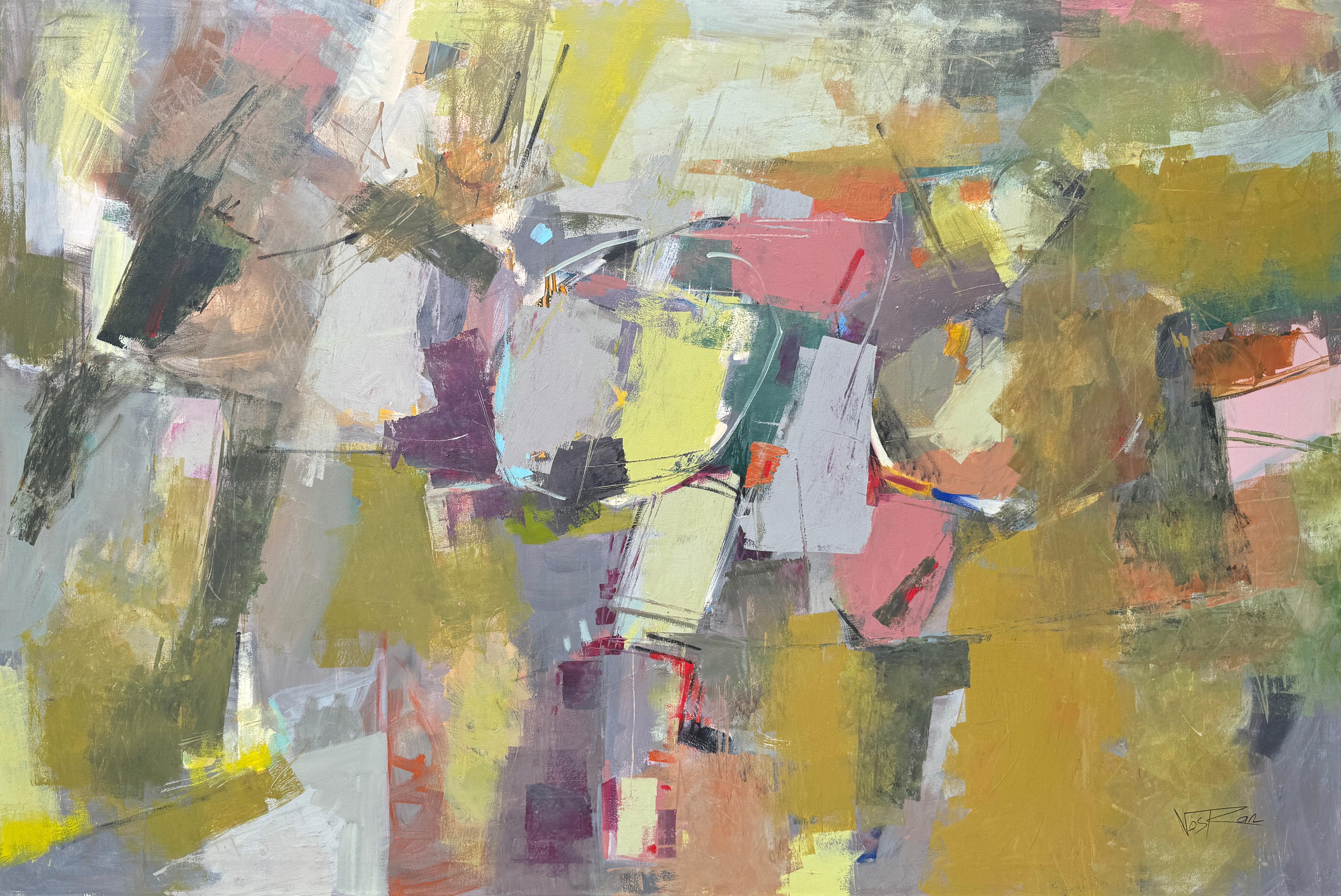 Abstract Painting di Voskan Galstian - Making Peace 2, Quadro originale astratto di grandi dimensioni su tela, pronto da appendere