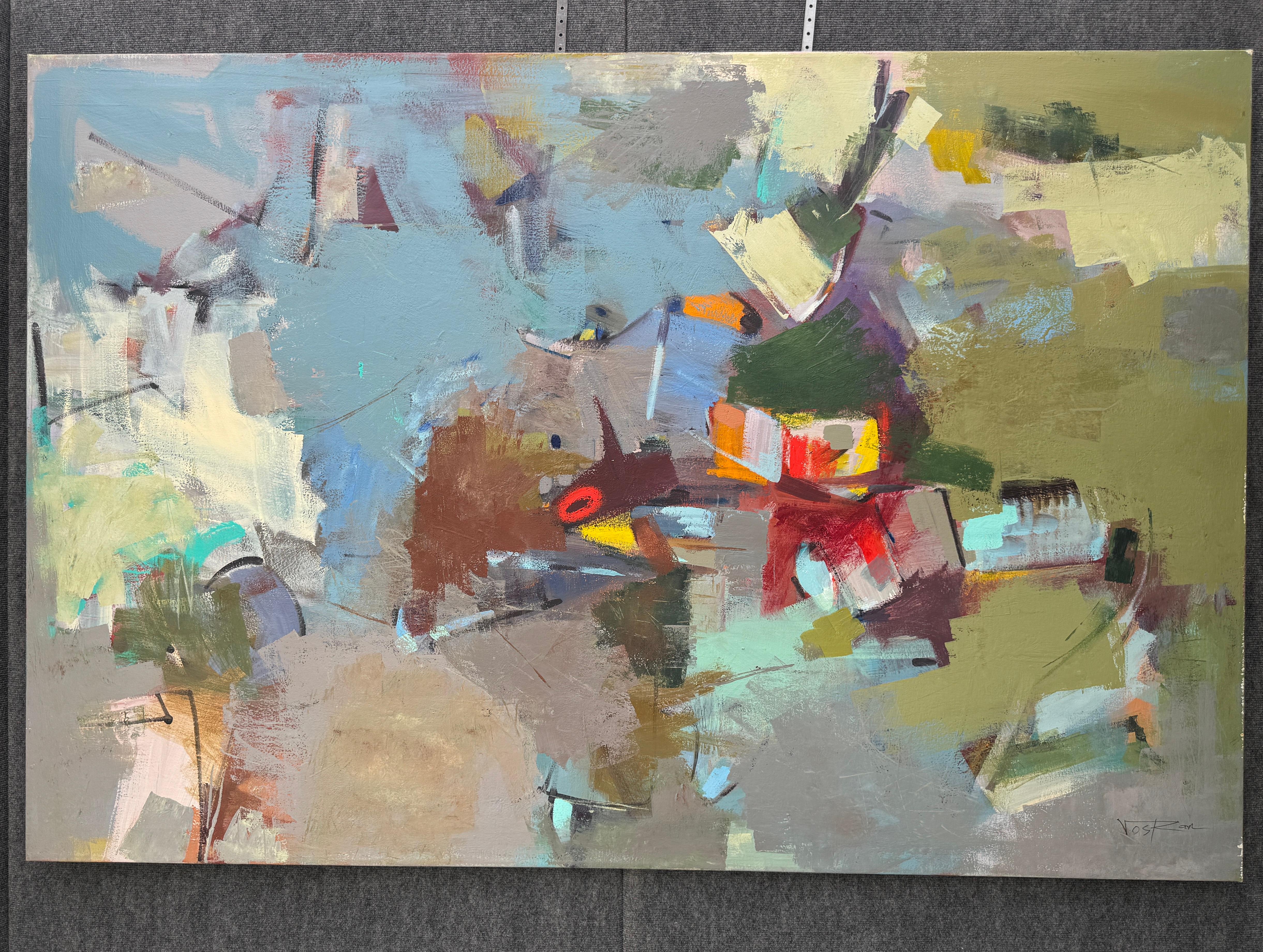 Fare la pace, dipinto originale astratto di grandi dimensioni su tela, pronto da appendere - Painting Impressionismo di Voskan Galstian