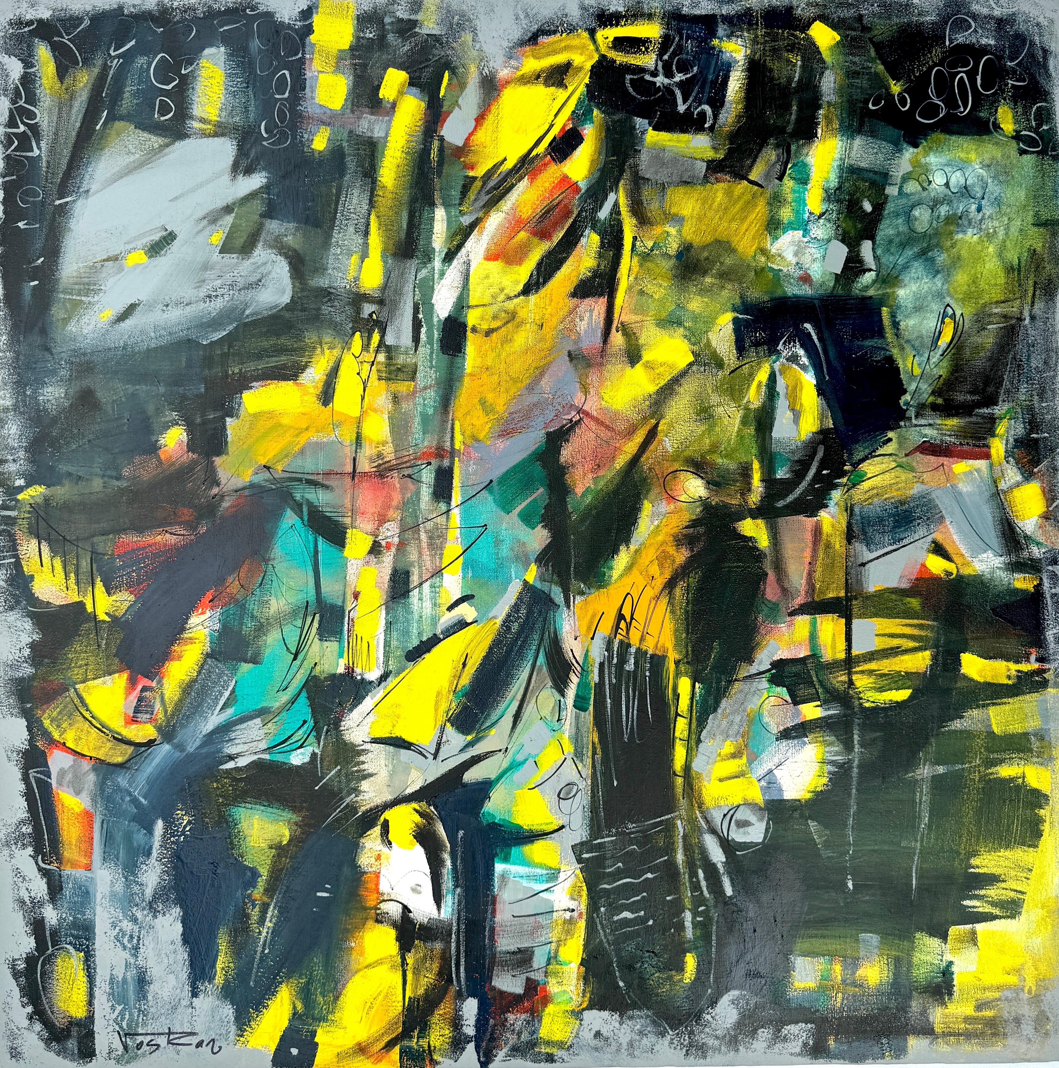 Abstract Painting di Voskan Galstian - Fare la pace, Arte astratta, Quadro originale, Pronto da appendere