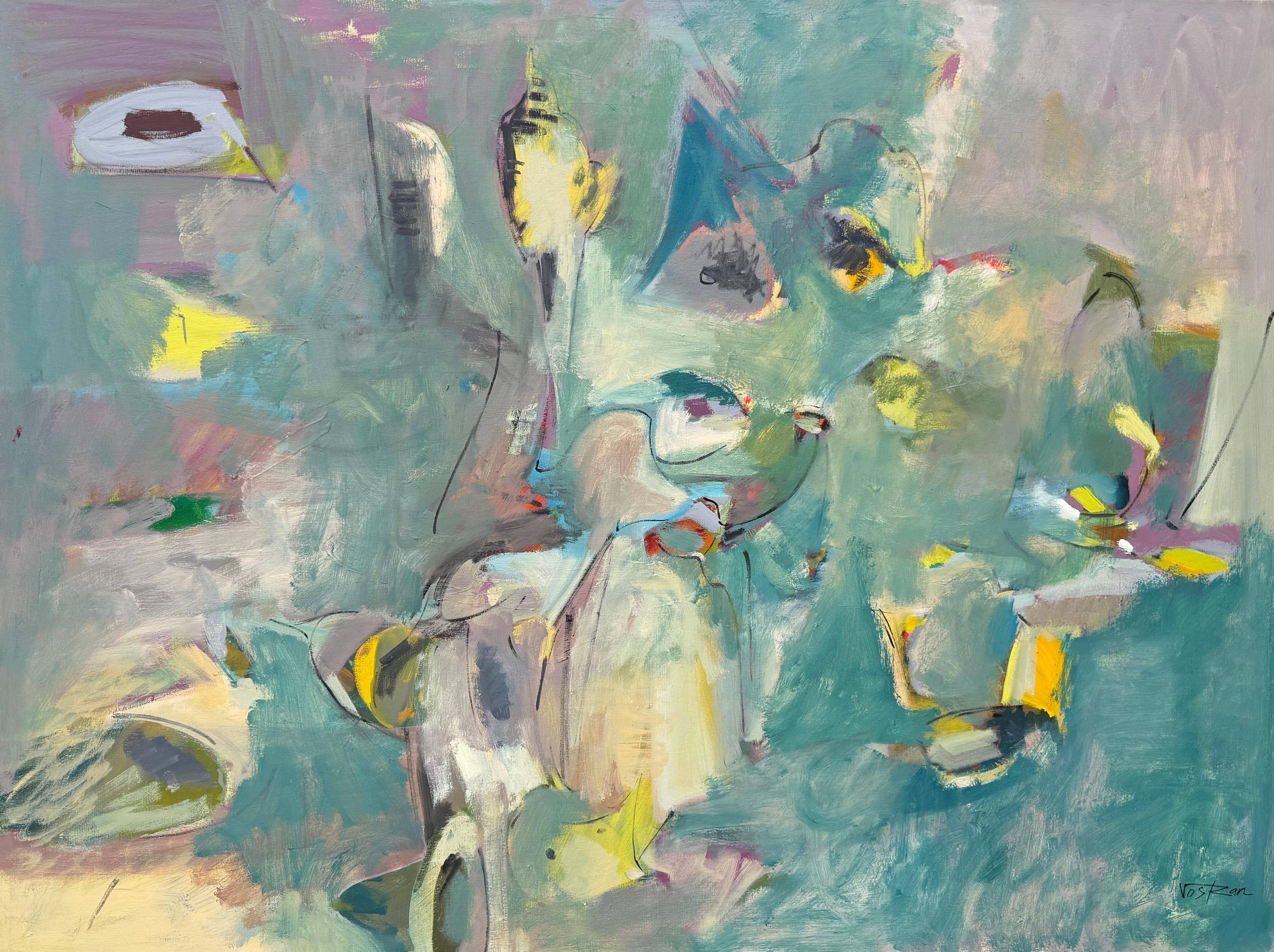 Abstract Painting di Voskan Galstian - Greene & Greene, Quadro astratto originale su tela, pronto da appendere