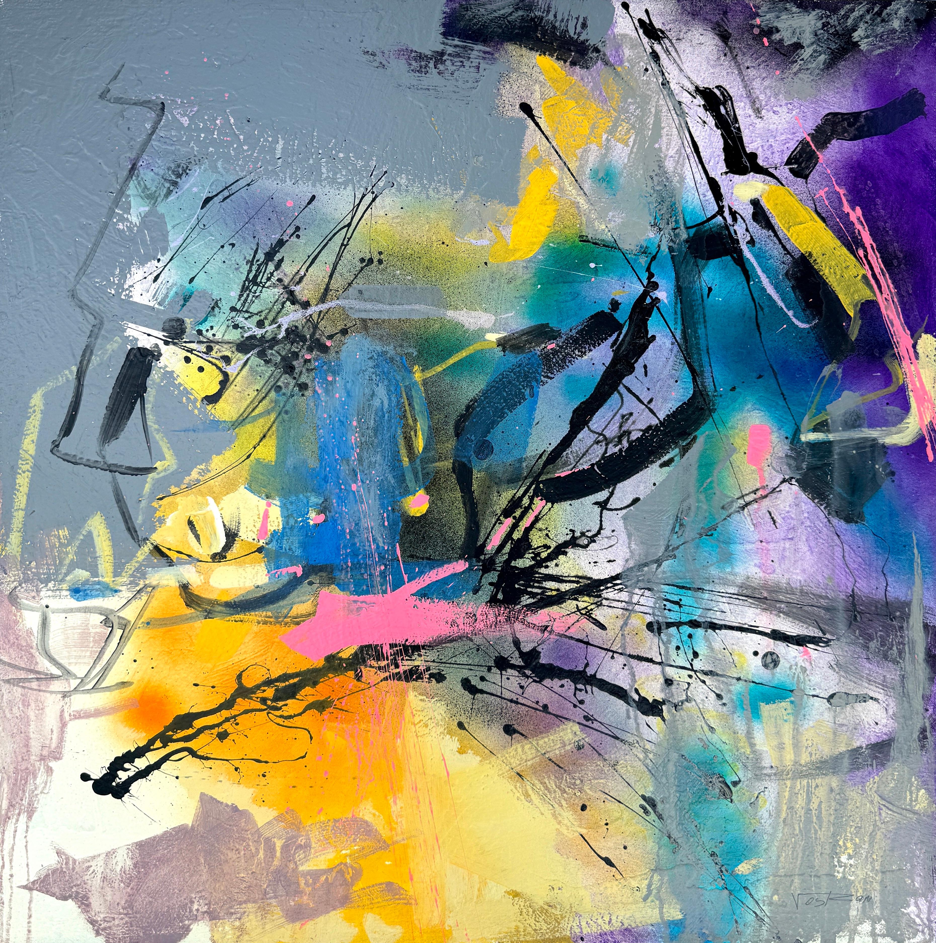 Abstract Painting di Voskan Galstian - Miraggio, Pittura astratta contemporanea originale, pronta da appendere