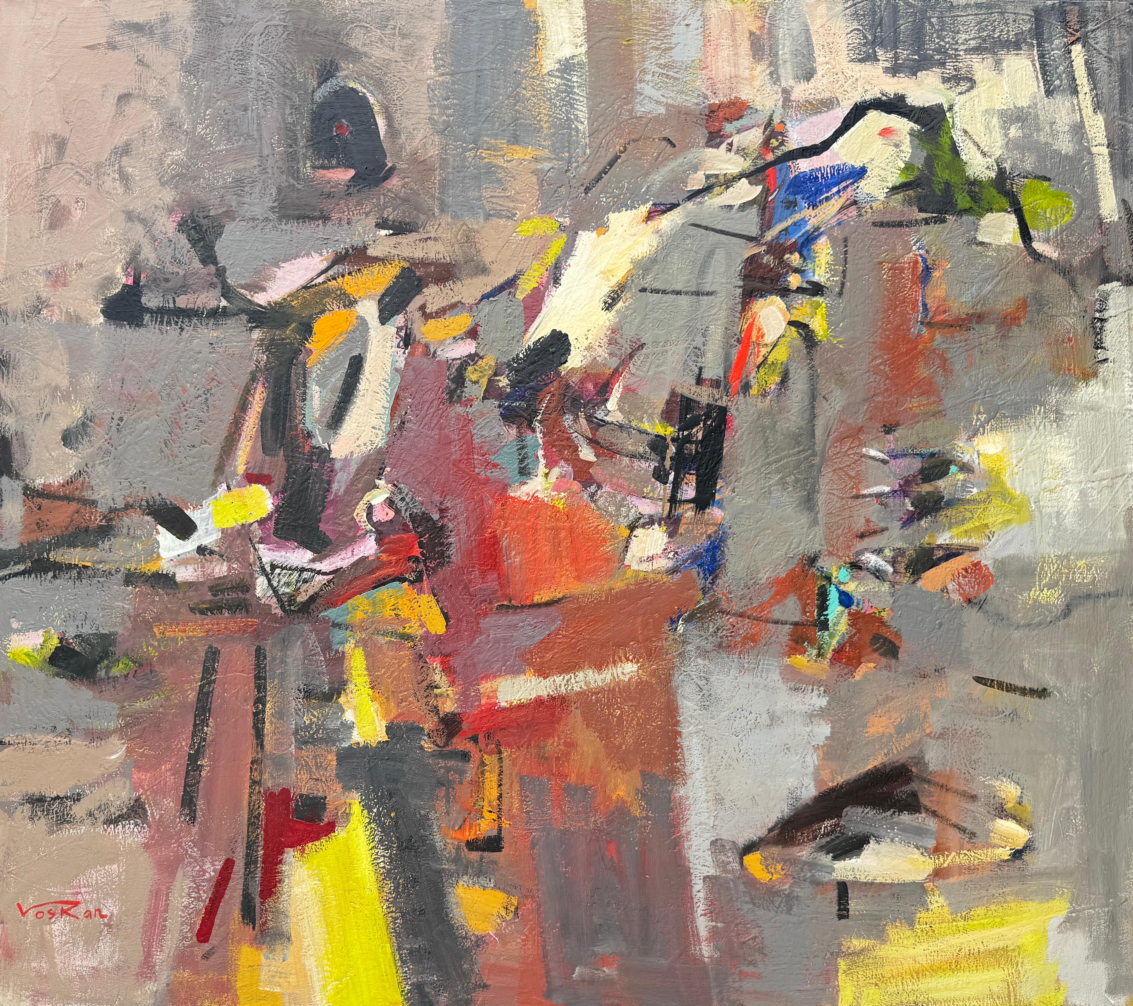 Abstract Painting di Voskan Galstian - Moving Apart 2, Pittura originale astratta su tela, pronta da appendere