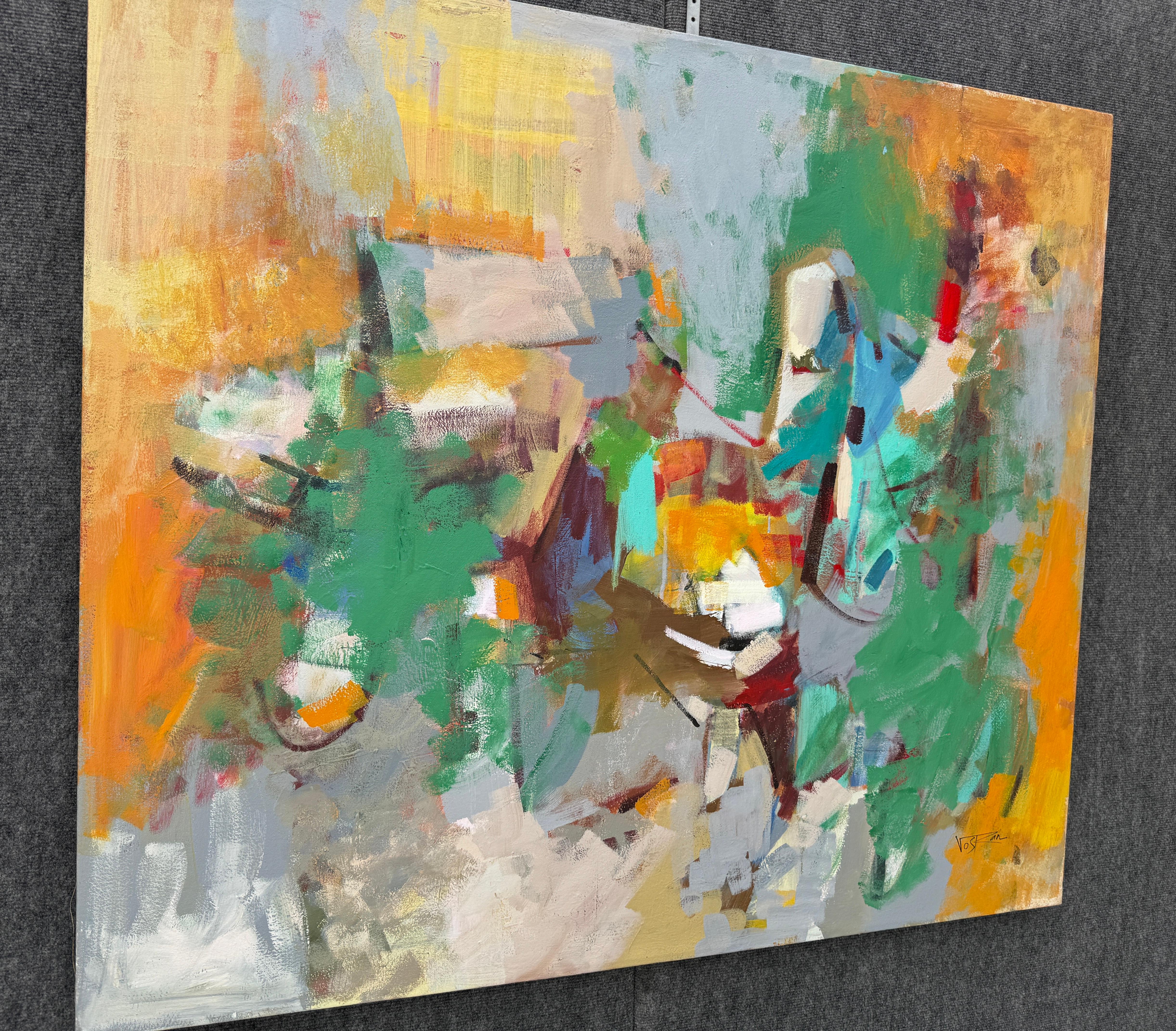 Moving Apart, Abstract Original Painting on Canvas, Ready to Hang For Sale 1