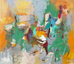 Apartarse, Pintura Original Abstracta sobre Lienzo, Lista para Colgar