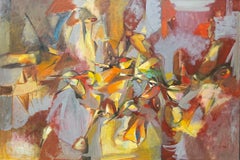 Moviéndose a través de 2, pintura abstracta original grande sobre lienzo, lista para colgar