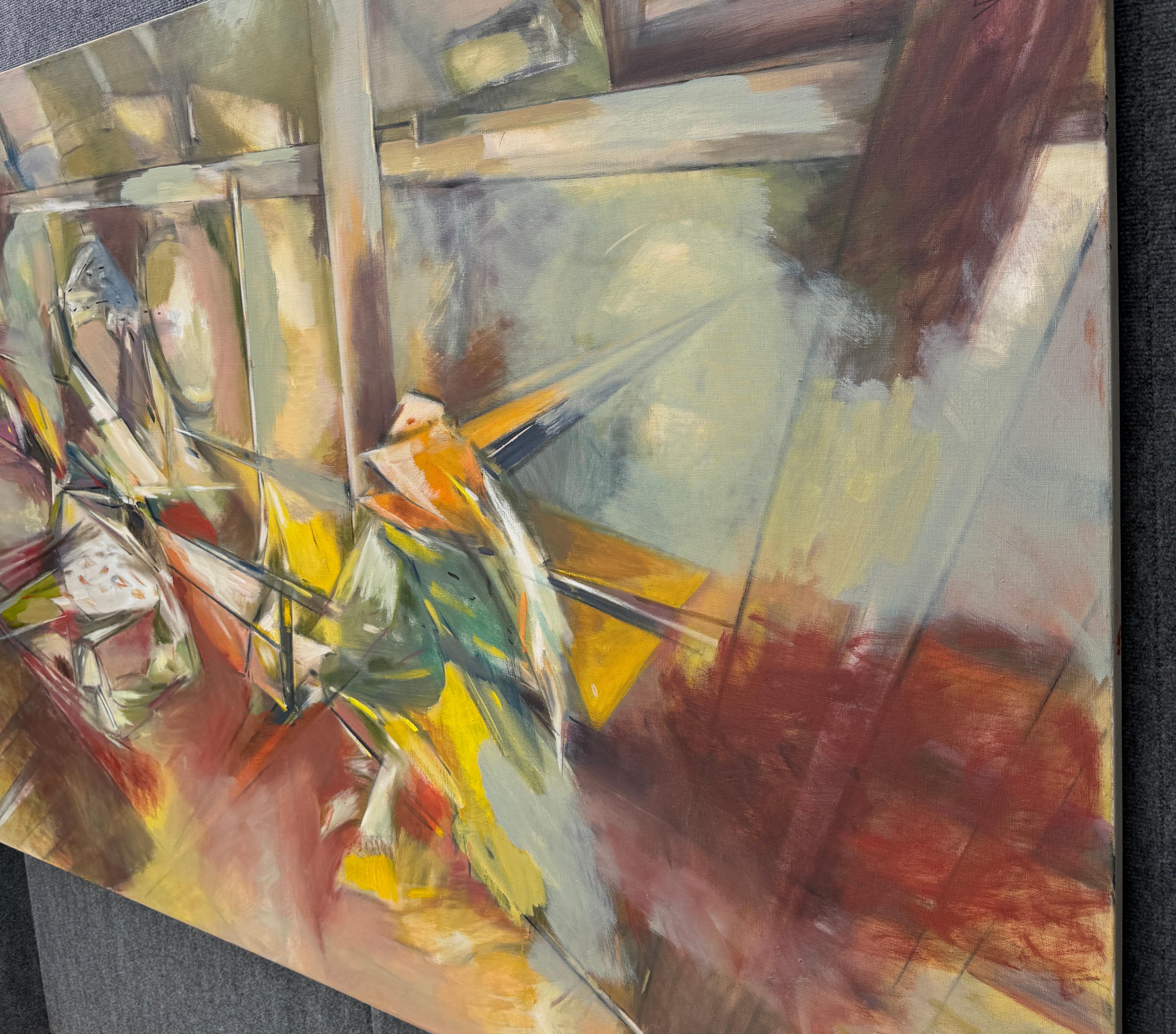 Moving Through, Abstract Large Original Painting on Canvas, Ready to Hang For Sale 1