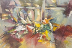 Atravesando, pintura abstracta original grande sobre lienzo, lista para colgar