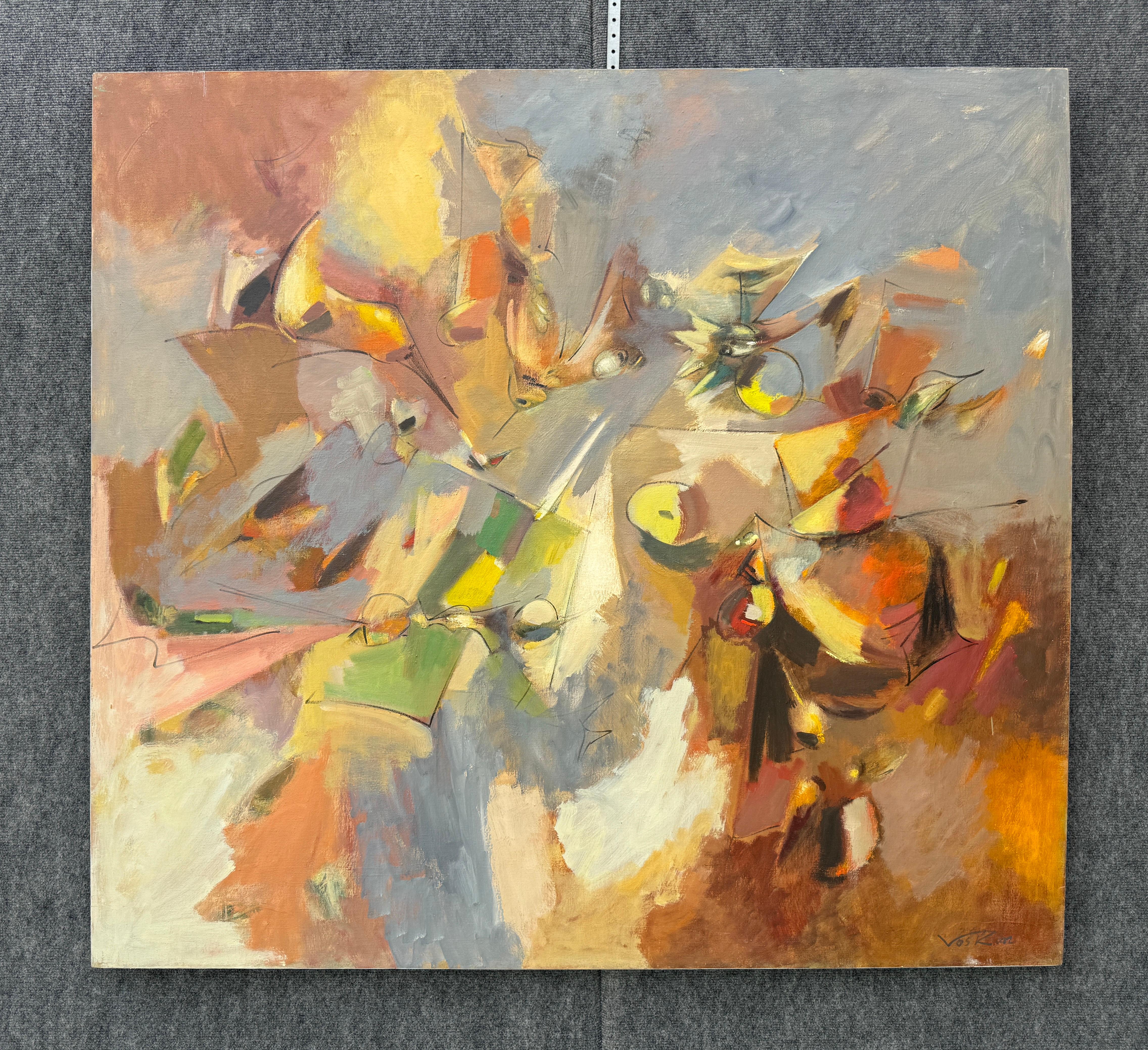 My Story 2, quadro originale astratto su tela, pronto da appendere - Abstract Painting Marrone di Voskan Galstian