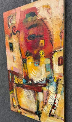Orange Motion 3, Abstract Original Painting, Ready to Hang