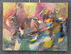 Over Flow 2, peinture originale contemporaine abstraite sur toile, prête à être accrochée