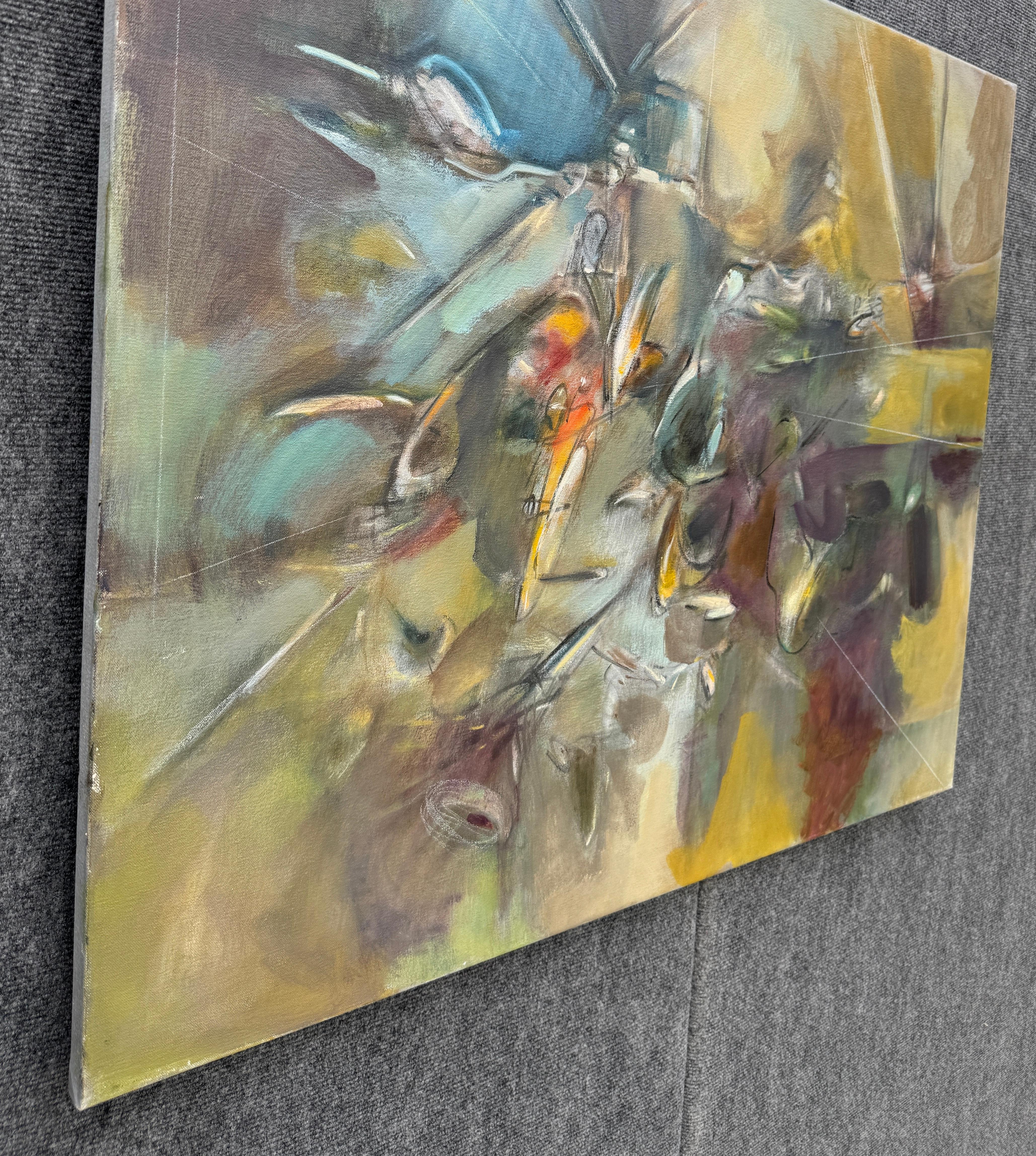 Over Flow, Arte astratta, Quadro originale moderno su tela, pronto da appendere - Painting di Voskan Galstian