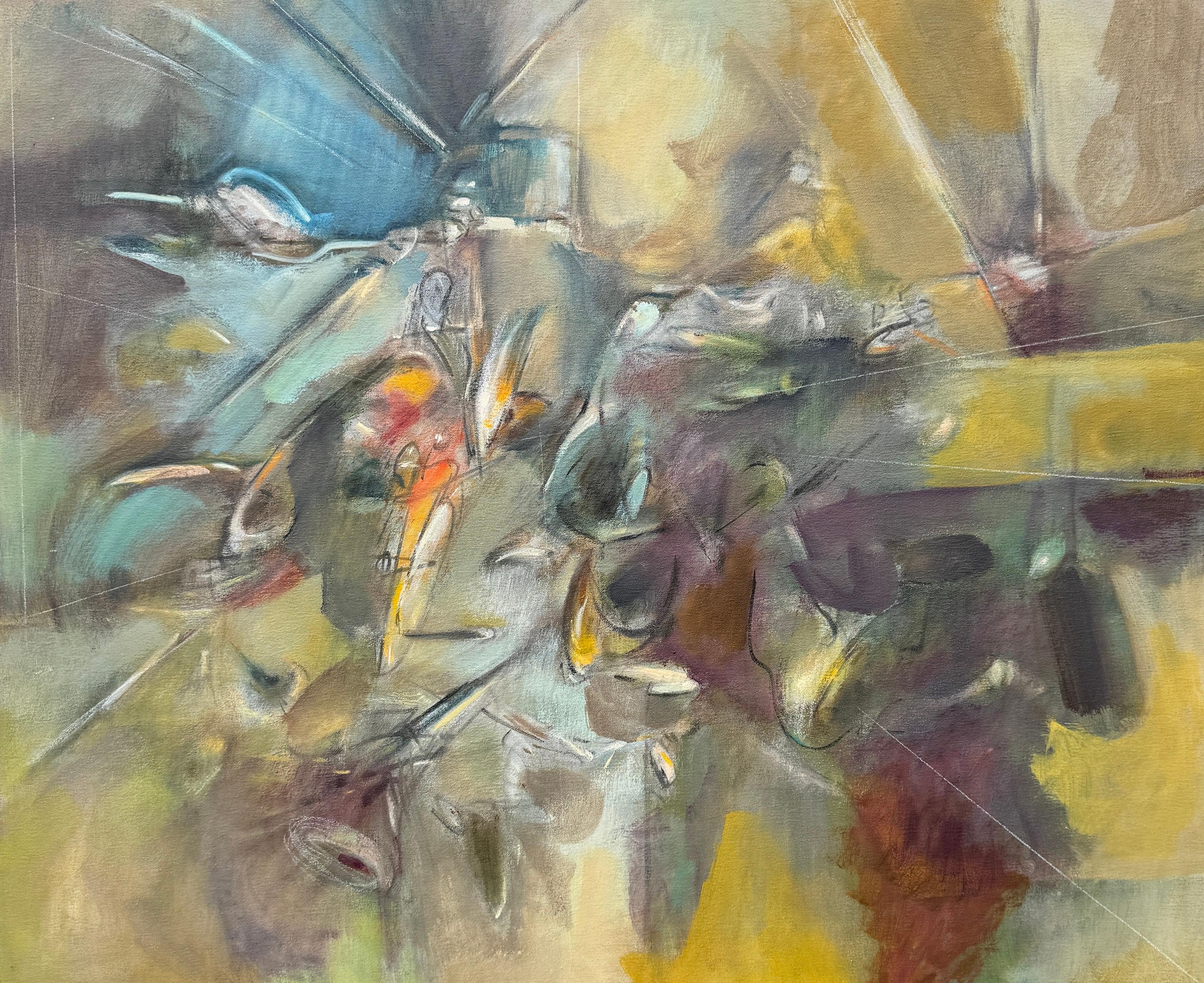 Abstract Painting di Voskan Galstian - Over Flow, Arte astratta, Quadro originale moderno su tela, pronto da appendere
