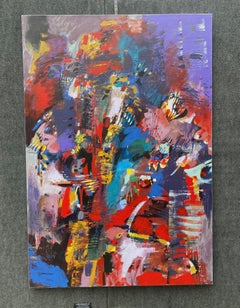 Passing Time, Abstract Modern Art Original Acrylic Painting, Ready to Hang