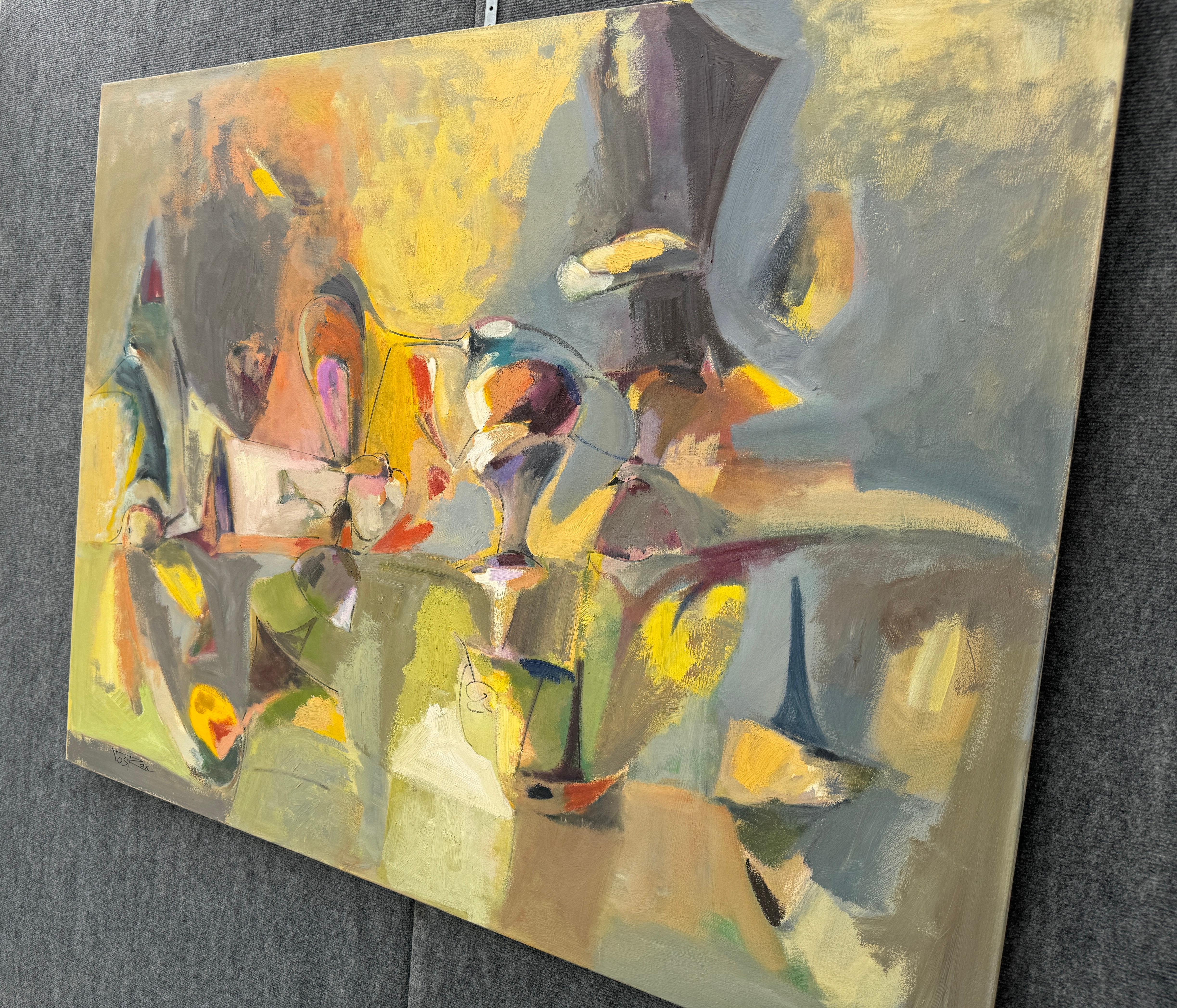 Sentiero della Trasformazione, Quadro originale astratto su tela, pronto da appendere - Painting Impressionismo di Voskan Galstian