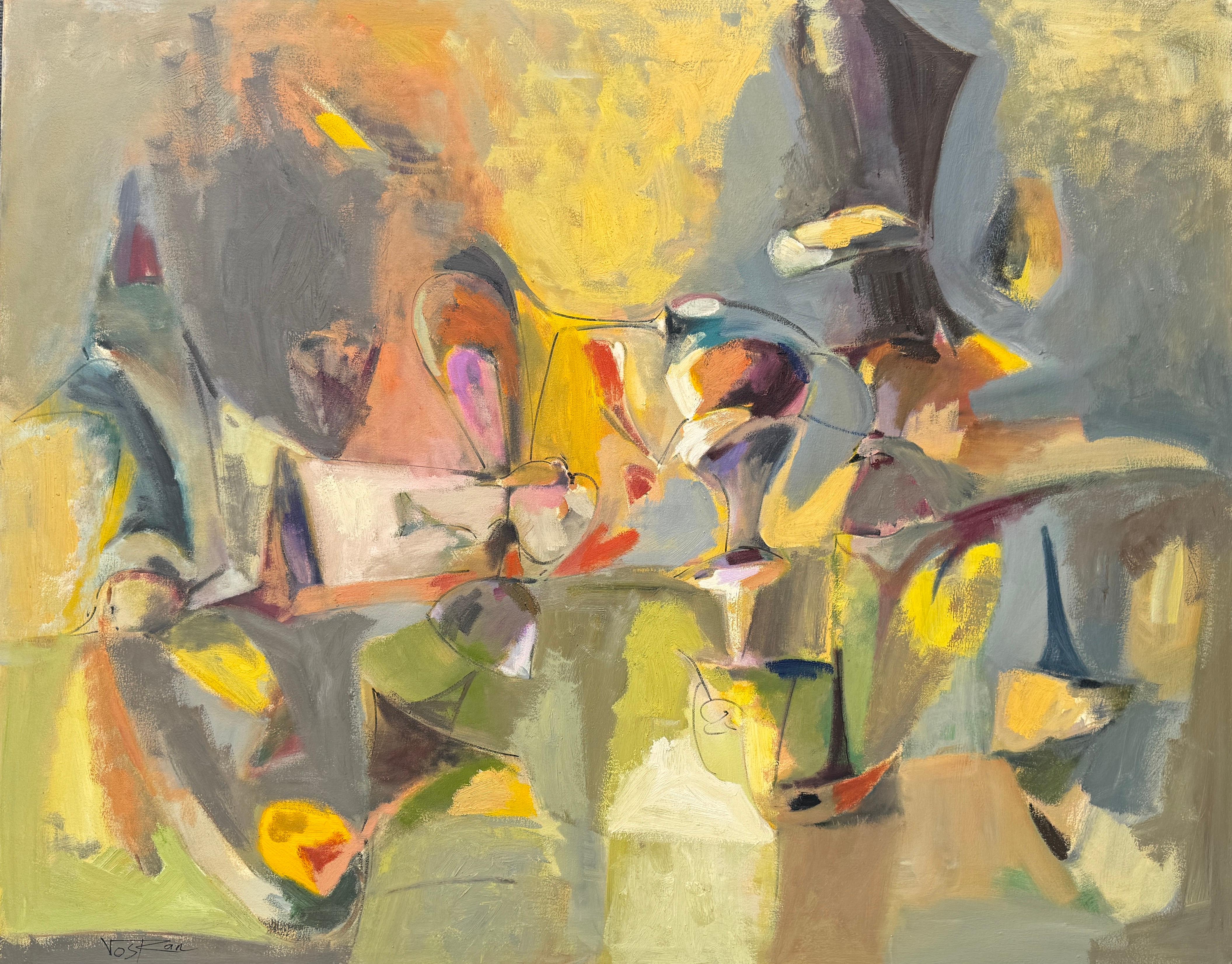 Abstract Painting di Voskan Galstian - Sentiero della Trasformazione, Quadro originale astratto su tela, pronto da appendere