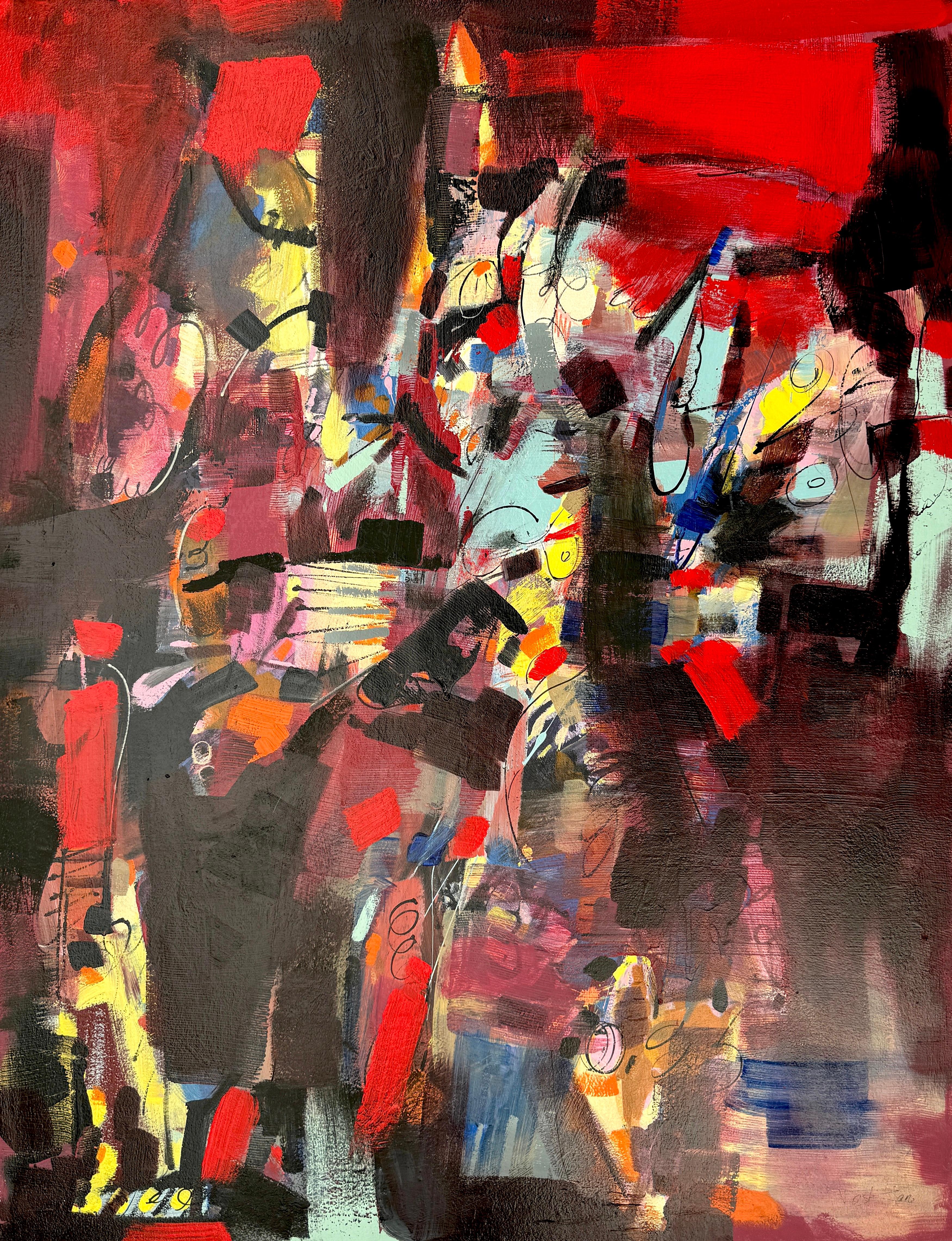 Abstract Painting di Voskan Galstian - Ritmo perfetto, Arte astratta, Quadro originale, Pronto da appendere