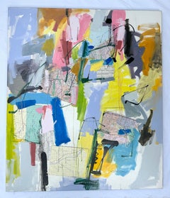 Pieces Of Sky, Abstract Art, Large Original Painting, Ready to Hang