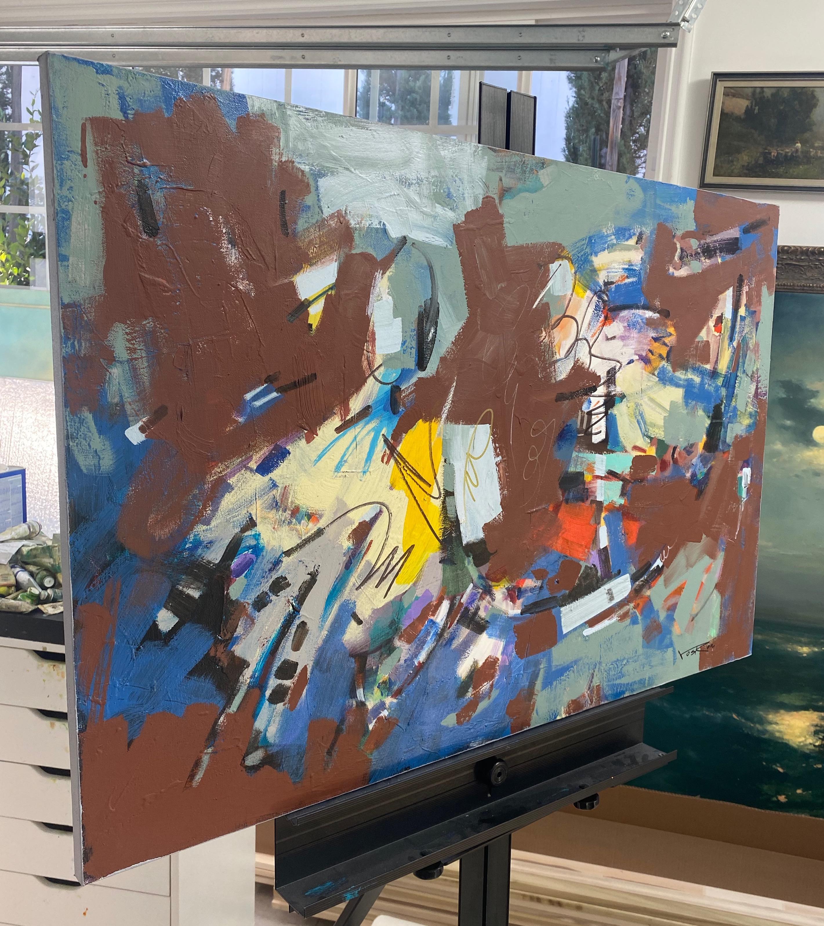Progression 2, Arte moderna astratta, Pittura originale, pronta da appendere - Painting di Voskan Galstian