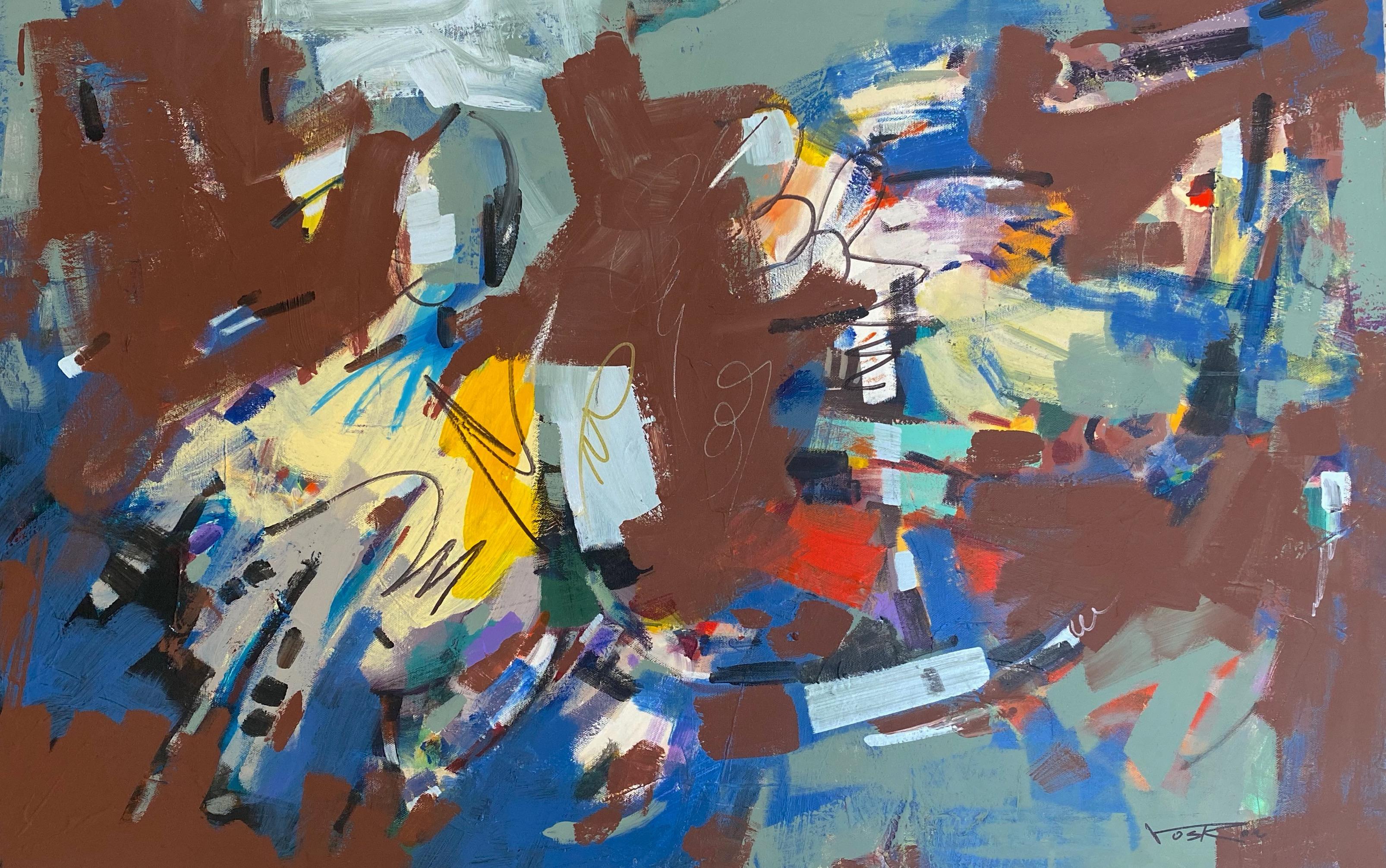 Abstract Painting di Voskan Galstian - Progression 2, Arte moderna astratta, Pittura originale, pronta da appendere