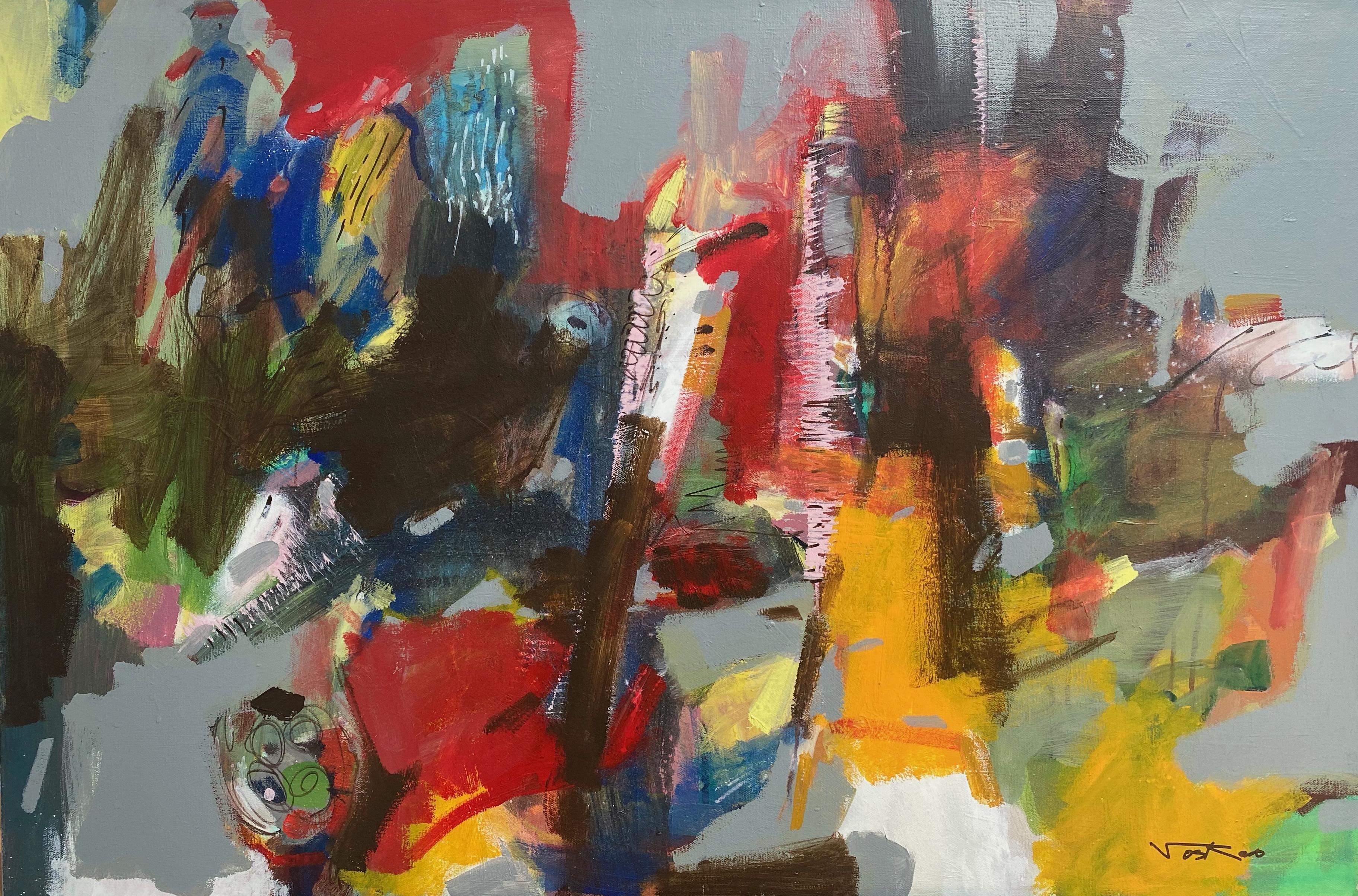Abstract Painting di Voskan Galstian - Progressione, Arte moderna astratta, Pittura acrilica originale, pronta da appendere