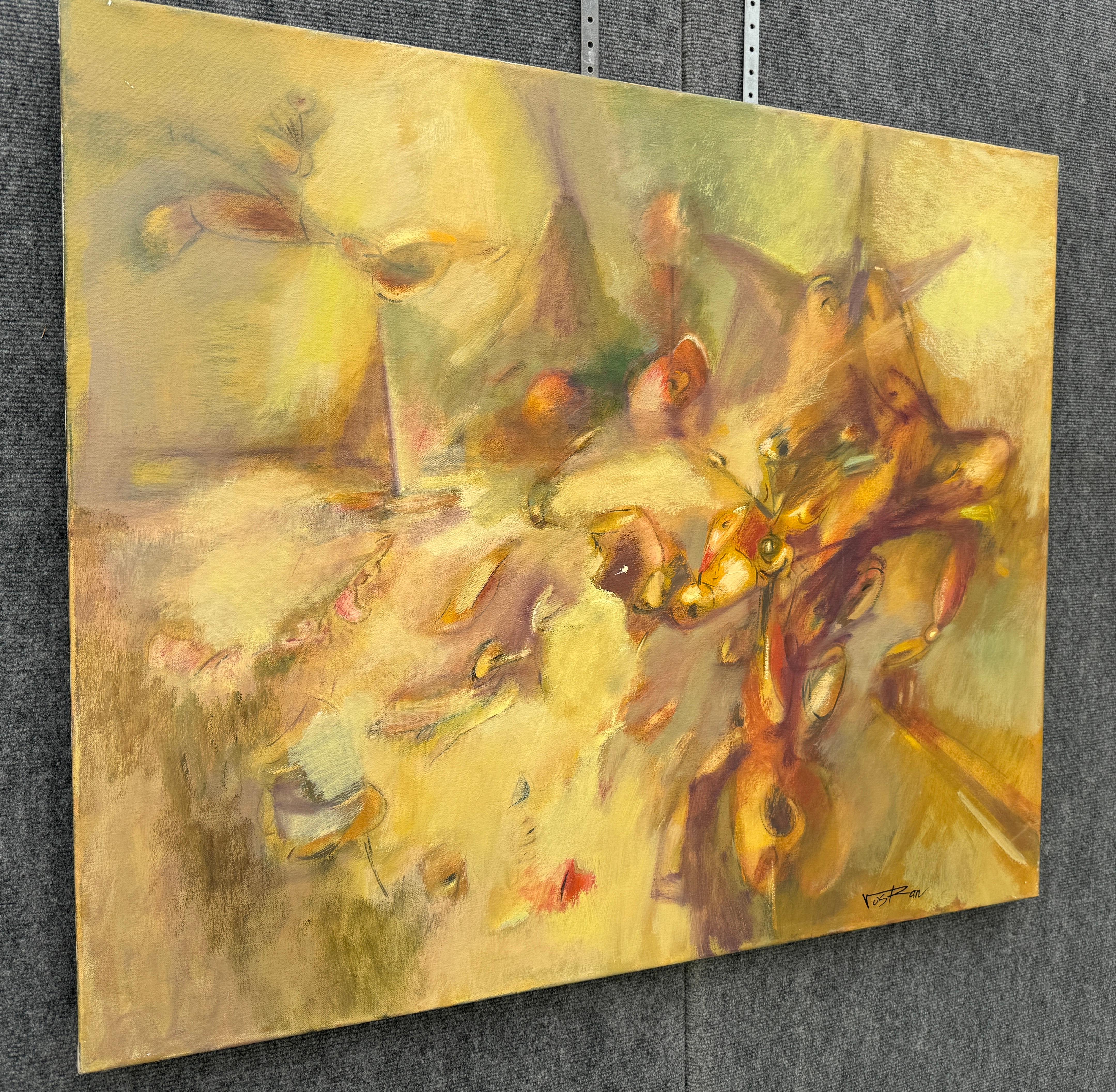 Artist: Voskan Galstian 
Work: Original Painting, Handmade Artwork, One of a Kind 
Medium: Oil on Canvas
Year: 2012
Style: Abstract Art, 
Title: Quiet Beginning
Size: 30