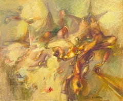 Comienzo tranquilo, Abstracto, Pintura original moderna sobre lienzo, Lista para colgar