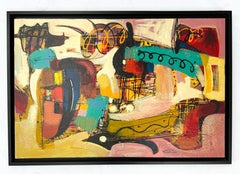 Rebuilding 3, Abstract Art, Original Painting, Ready to Hang, Framed