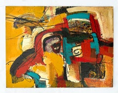 Nube roja, Arte abstracto, Pintura original, Lista para colgar