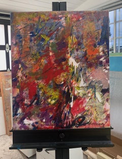 Freedom Red, Art, peinture acrylique originale, prête à être accrochée