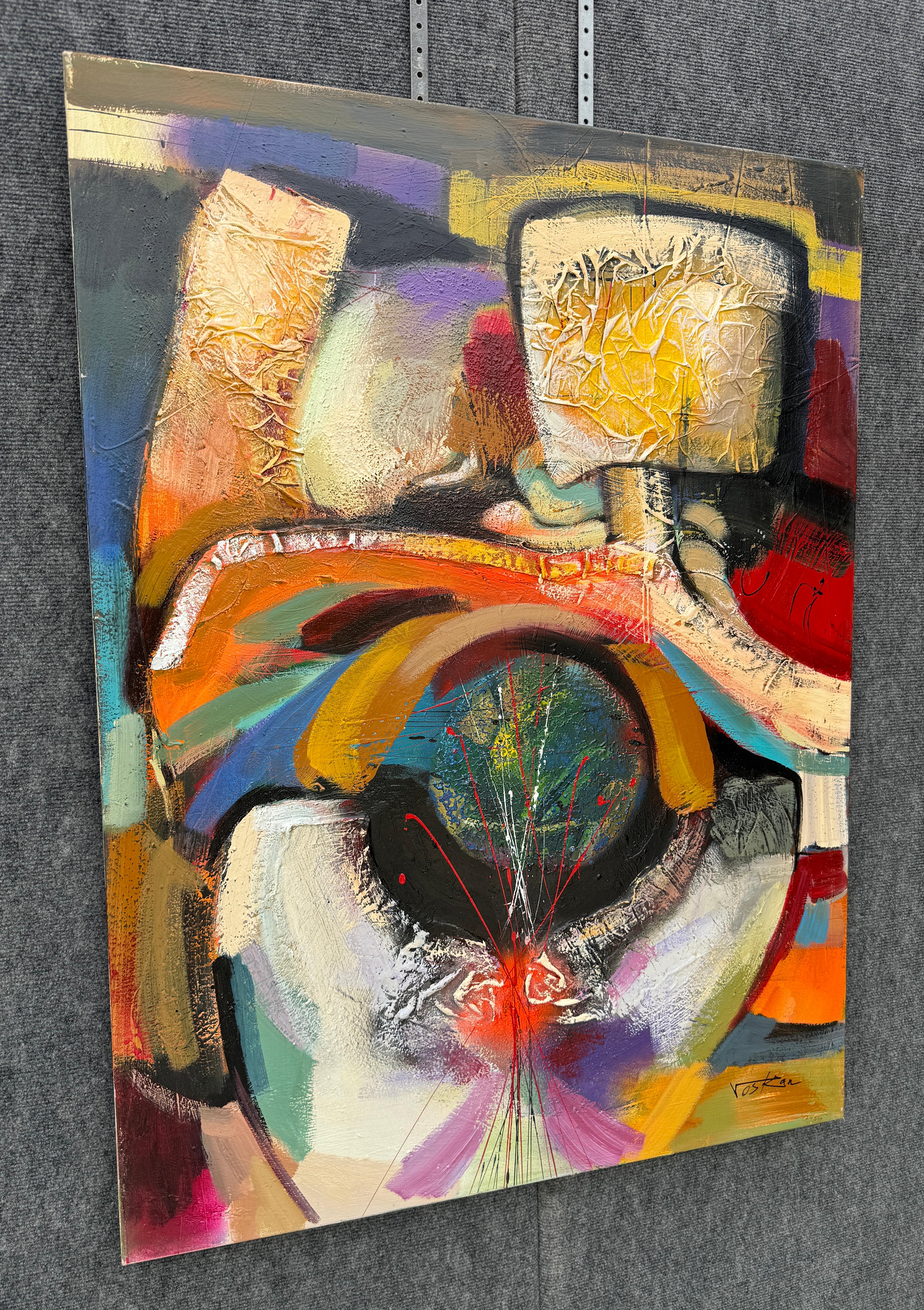 Ritorno a casa, Quadro astratto contemporaneo su tela, pronto da appendere - Painting Impressionismo di Voskan Galstian