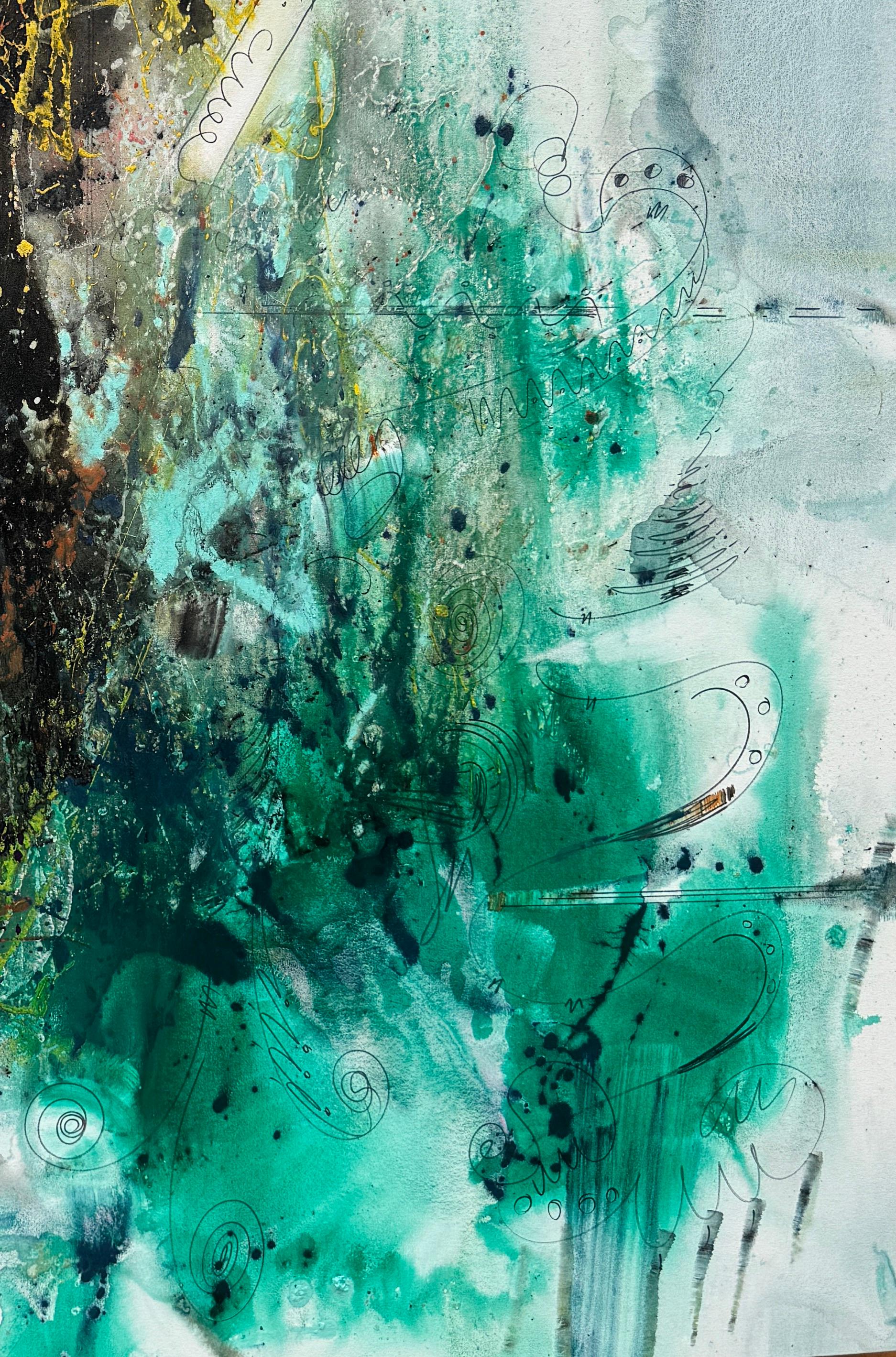 Ritmo del cielo 2, quadro originale d'arte astratta, pronto da appendere, di grandi dimensioni - Painting Impressionismo di Voskan Galstian