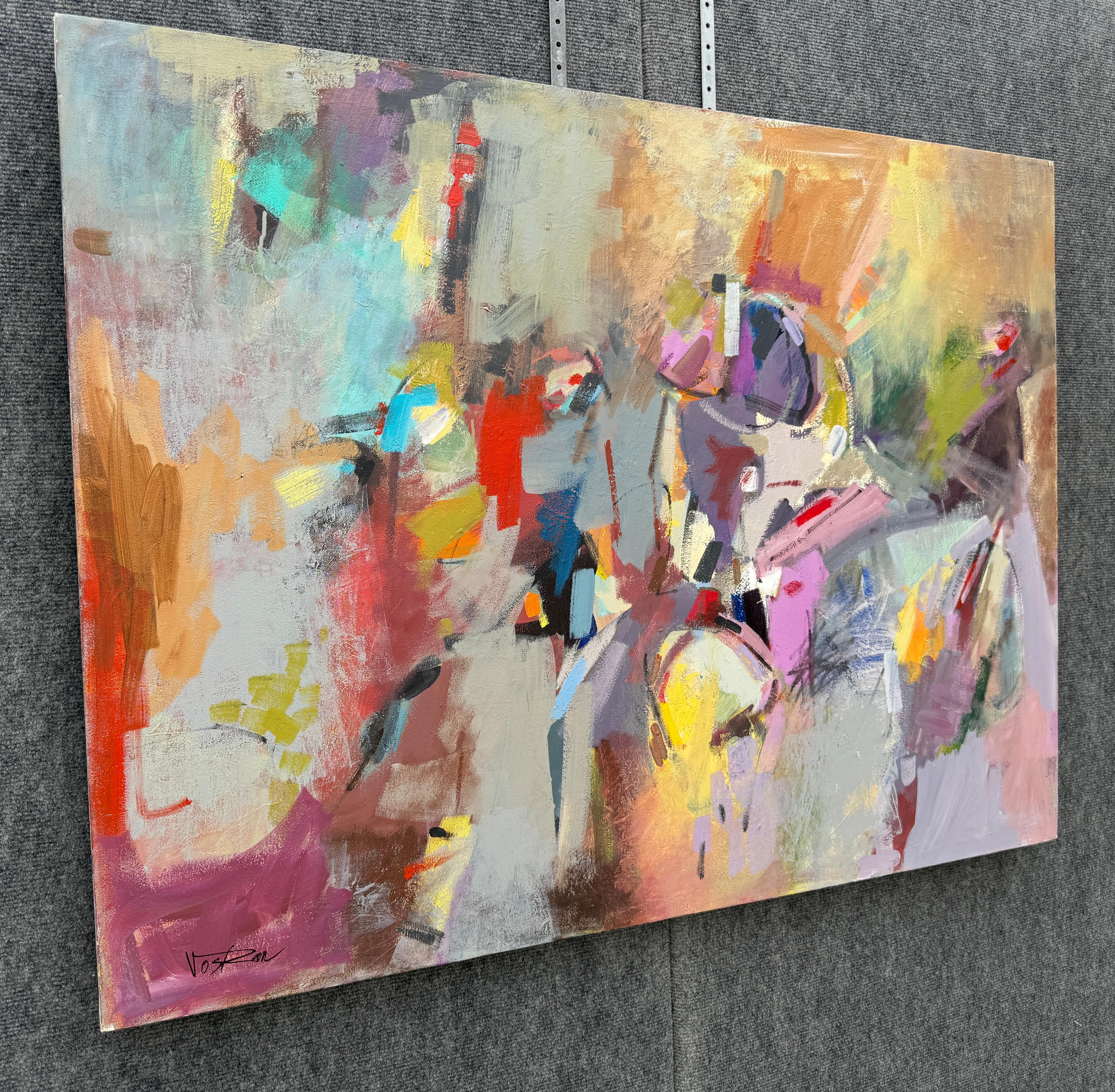 Royal Light, grande quadro astratto moderno su tela, pronto da appendere - Painting di Voskan Galstian