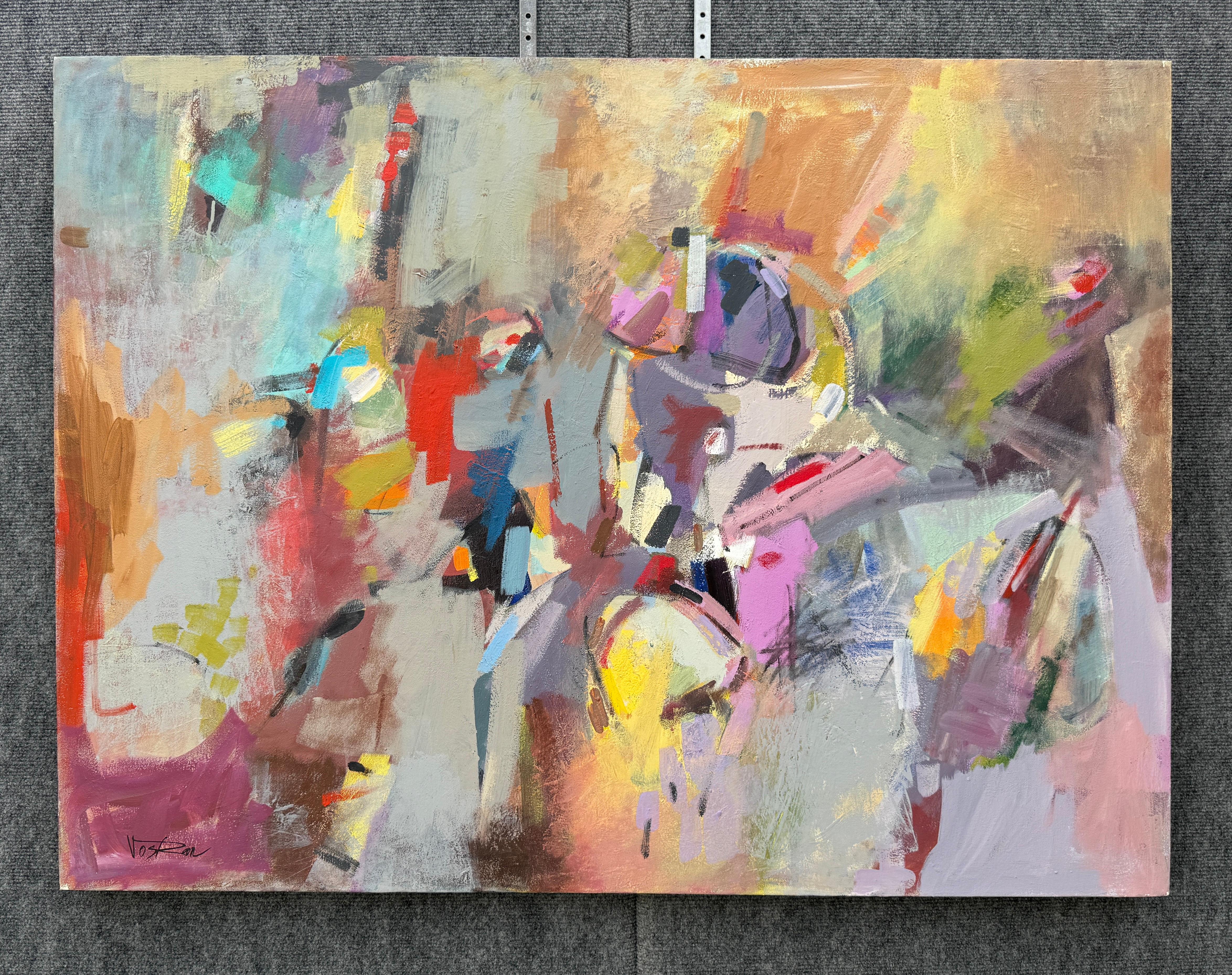 Royal Light, grande quadro astratto moderno su tela, pronto da appendere - Painting Impressionismo di Voskan Galstian