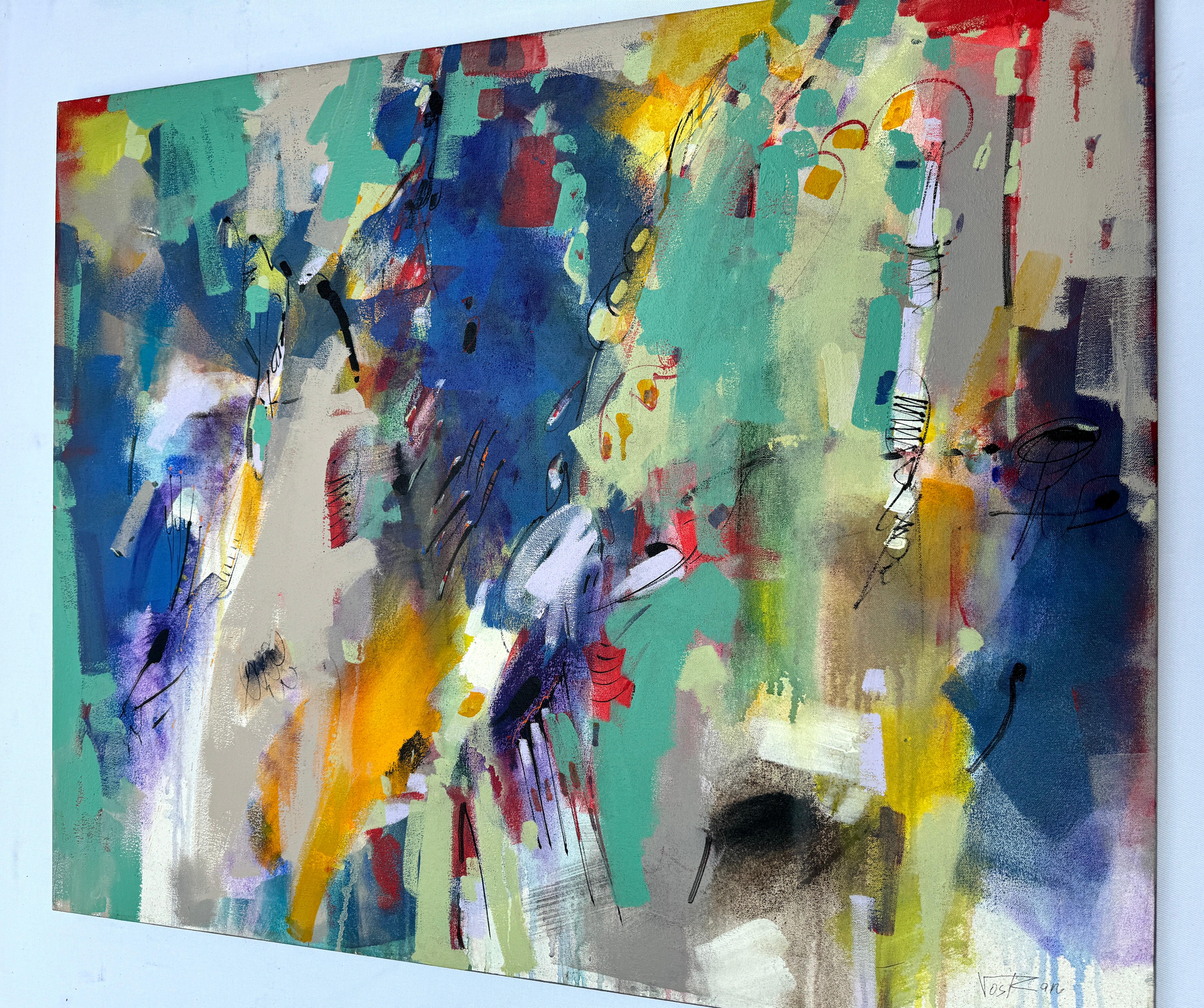 Artist: Voskan Galstian 
Work: Original Painting, Handmade Artwork, One of a Kind 
Medium: Acrylic on Canvas 
Year: 2023
Style: Abstract Art, 
Title:  Simple Way
Size: 32