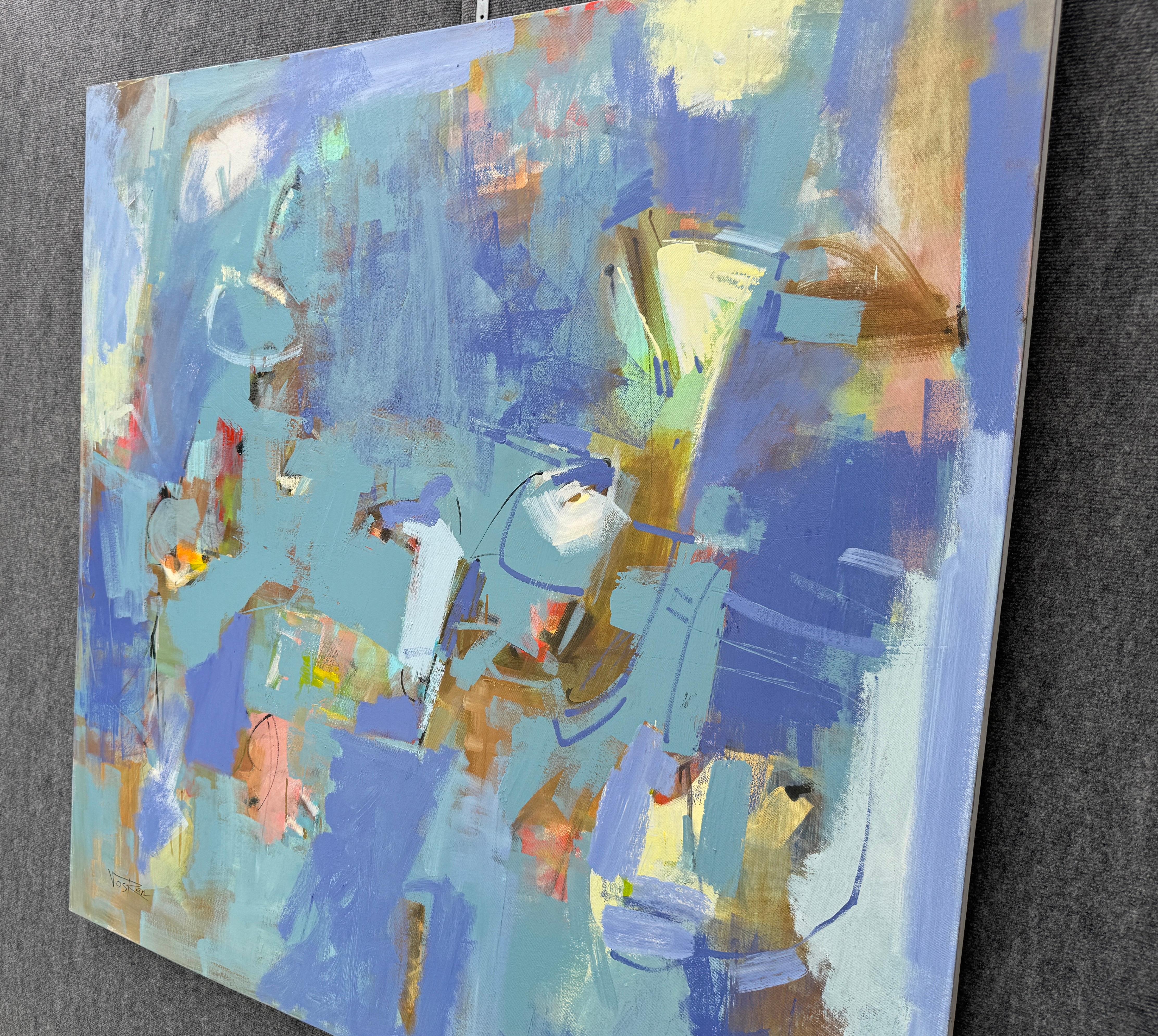 Sky Edge, Abstract Original Painting on Canvas, Ready to Hang For Sale 1