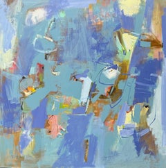 Used Sky Edge, Abstract Original Painting on Canvas, Ready to Hang