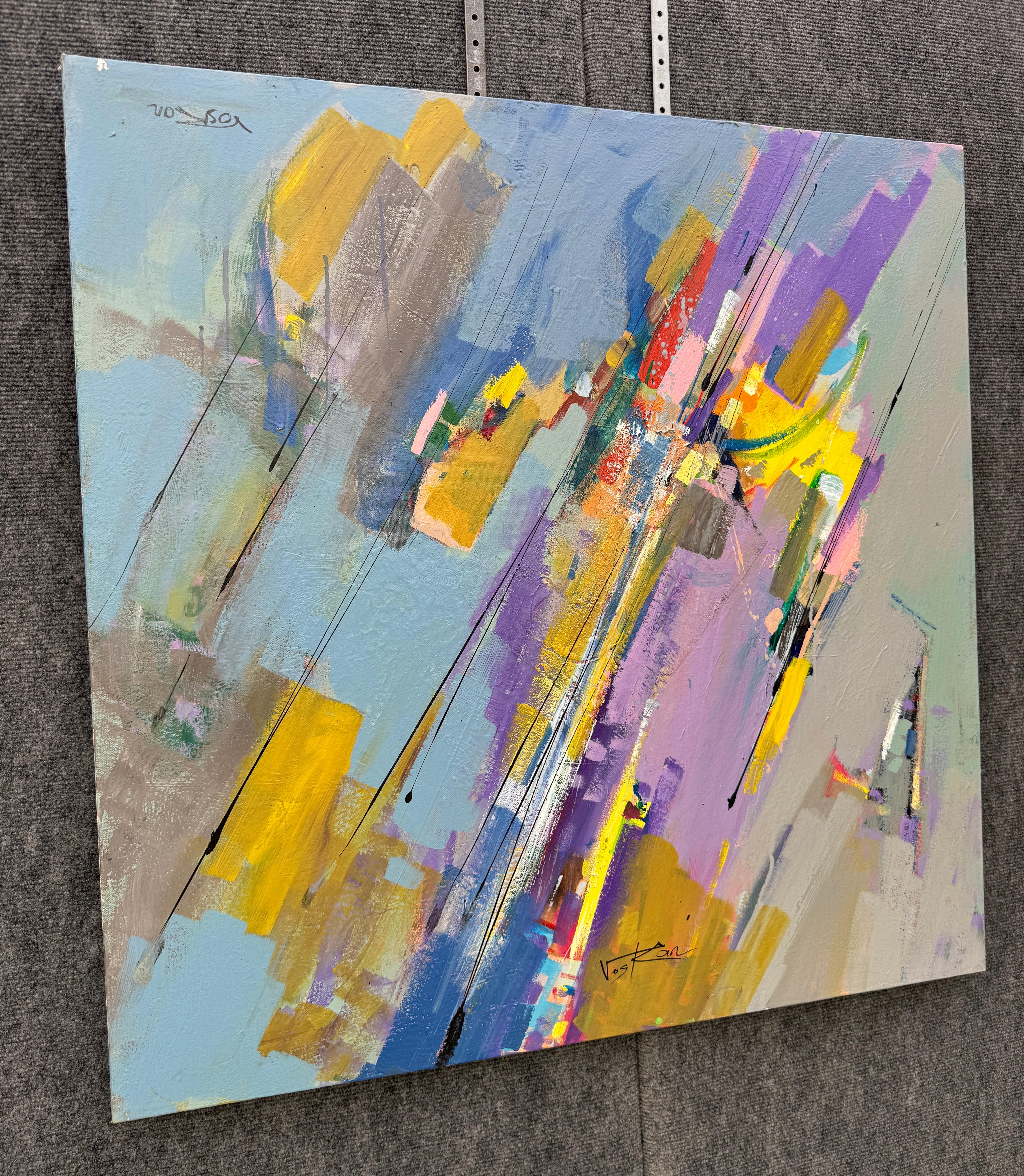 Cielo in movimento, Astratto, Pittura originale contemporanea su tela, pronta da appendere - Painting Impressionismo di Voskan Galstian