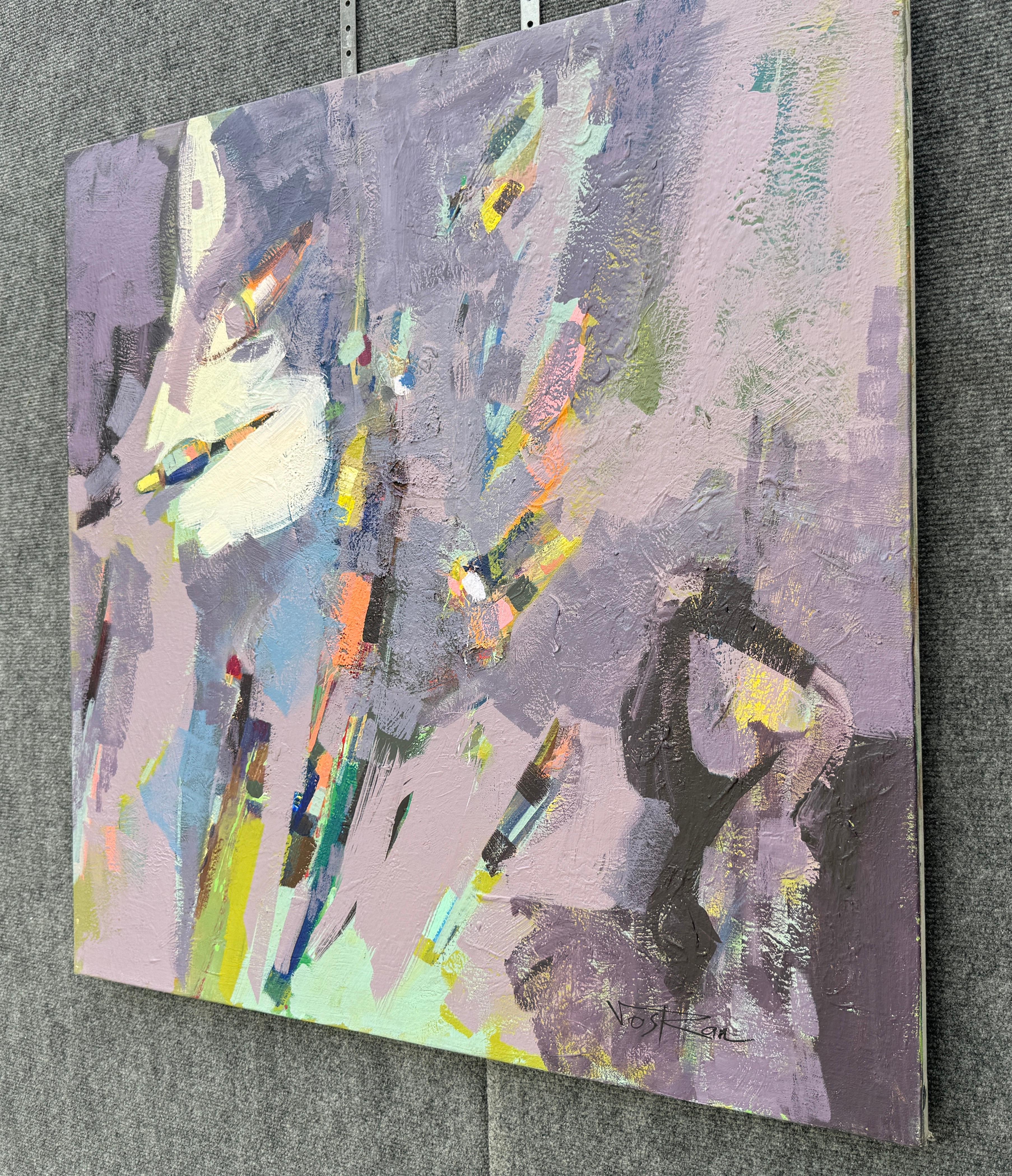 Vela solar 2, Abstracto, Arte moderno, Pintura original sobre lienzo, Lista para colgar - Painting Impresionista de Voskan Galstian