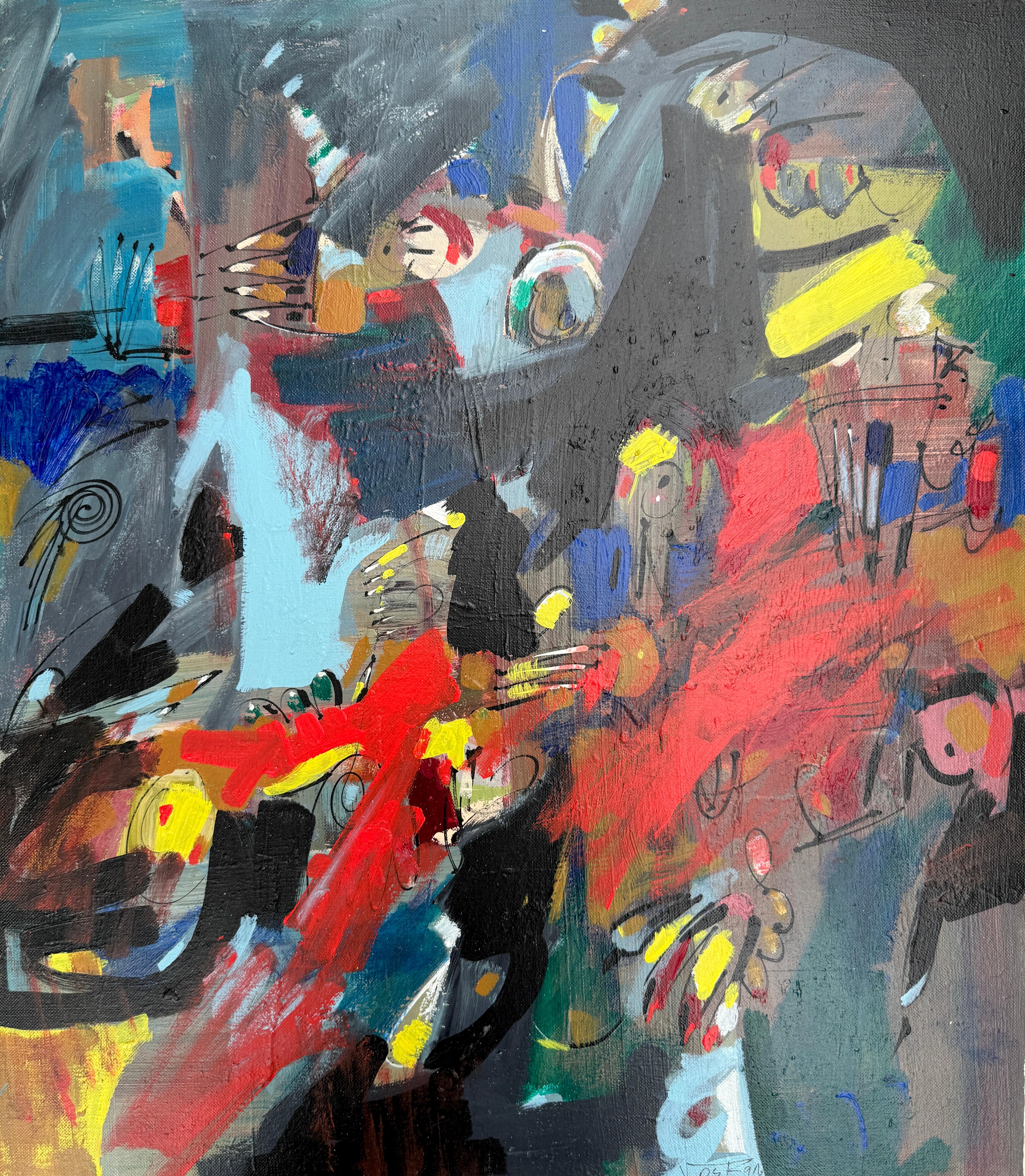 Abstract Painting di Voskan Galstian - Danza degli spiriti, Arte astratta, Pittura originale, pronta da appendere