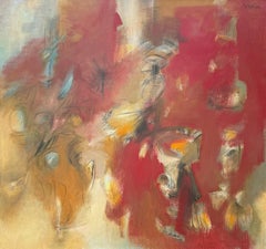 Rojo Verano, Pintura Abstracta Original sobre Lienzo, Lista para Colgar
