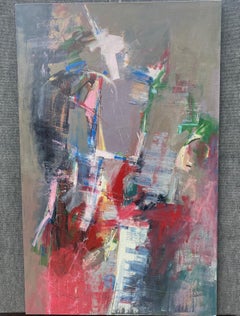 Sunrise Digital, Abstract Art Original Acrylic Painting, Ready to Hang