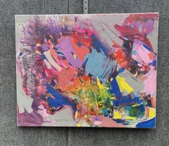 A través de la impresión, Arte abstracto, Pintura acrílica original, Lista para colgar