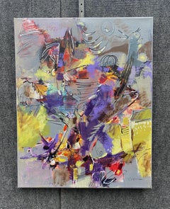 Through the Rhythm, Abstraktes Original-Acrylgemälde, aufhängefertig