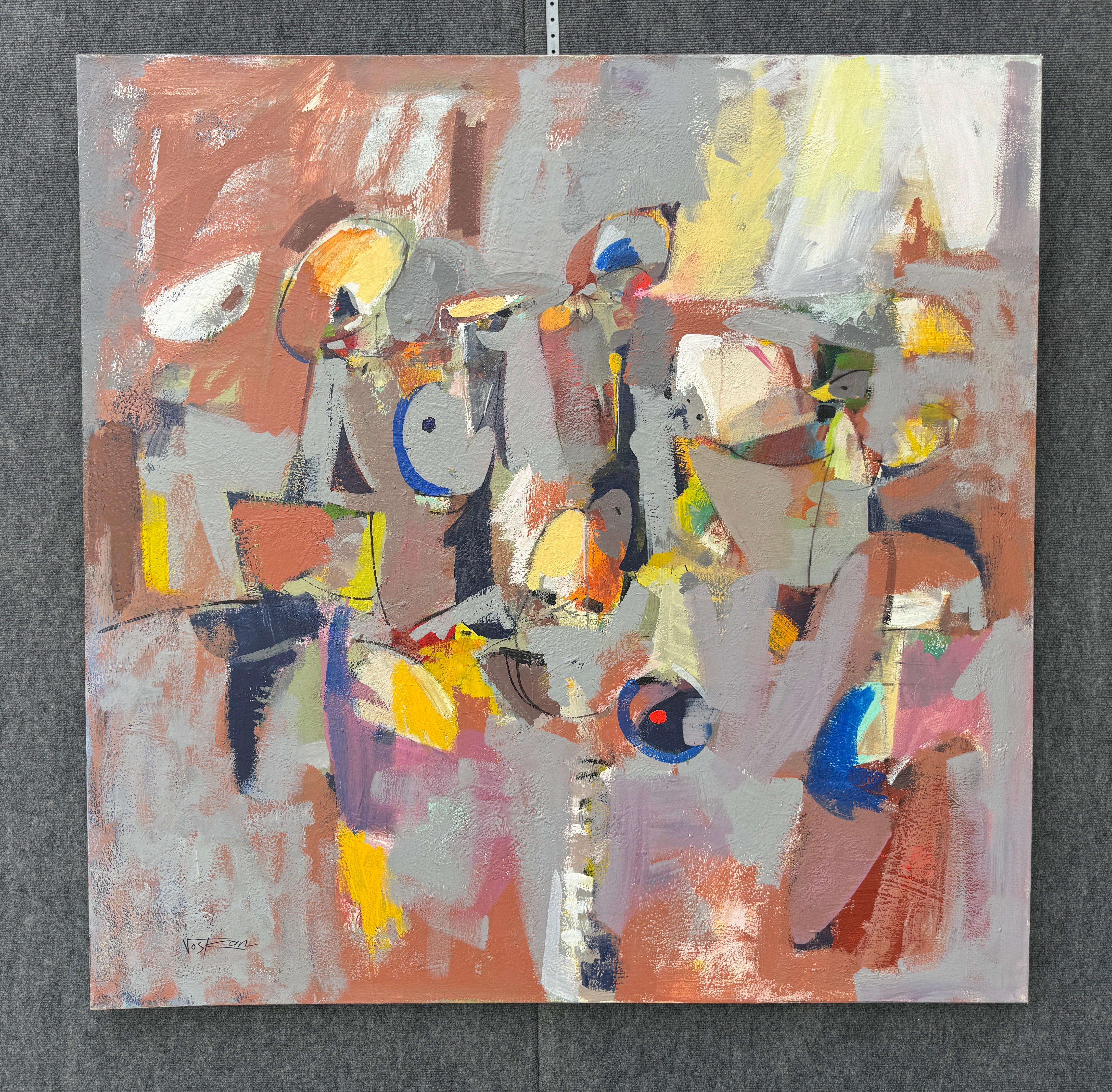 Toccare il bordo, quadro astratto originale su tela, pronto da appendere - Painting di Voskan Galstian