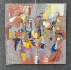 Tocando el borde, Pintura original abstracta sobre lienzo, lista para colgar