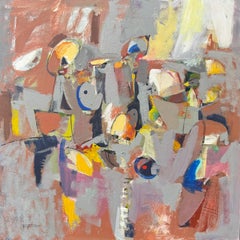 Tocando el borde, Pintura original abstracta sobre lienzo, lista para colgar