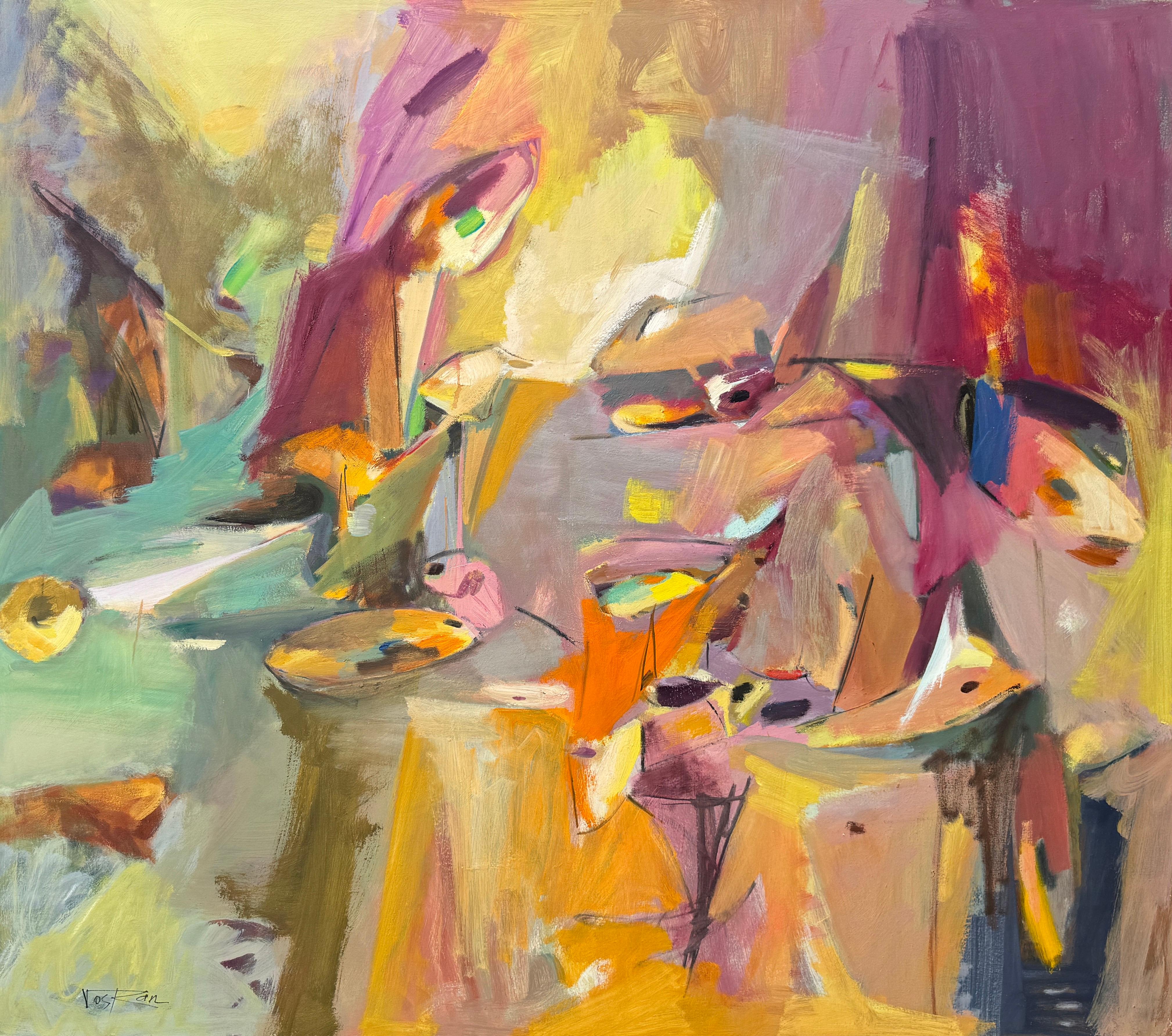 Voskan Galstian Abstract Painting - Transition To Life 2, Abstract Original Painting on Canvas, Ready to Hang