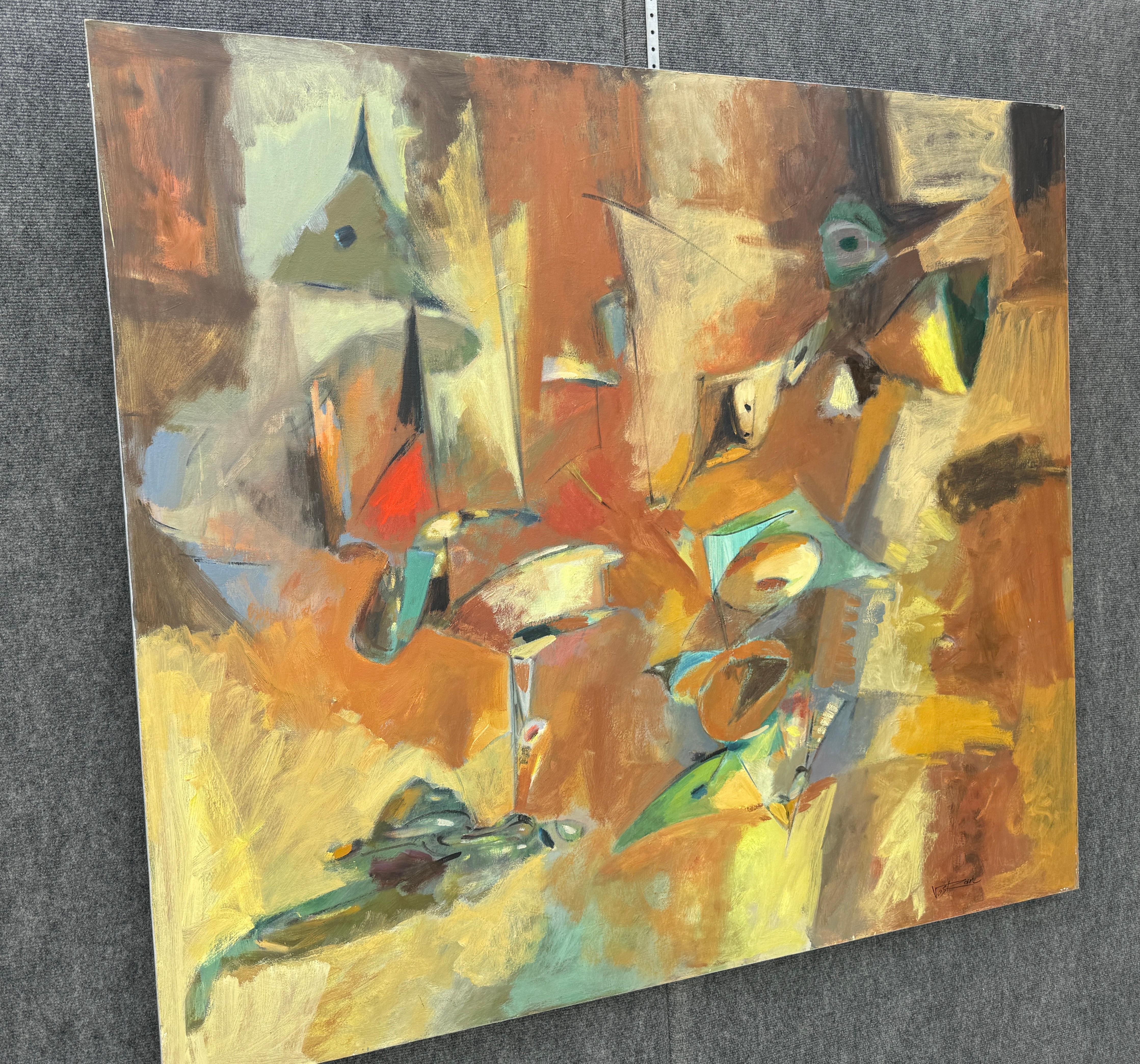 Transition To Life 3, Abstraktes Originalgemälde auf Leinwand, hängefertig – Painting von Voskan Galstian