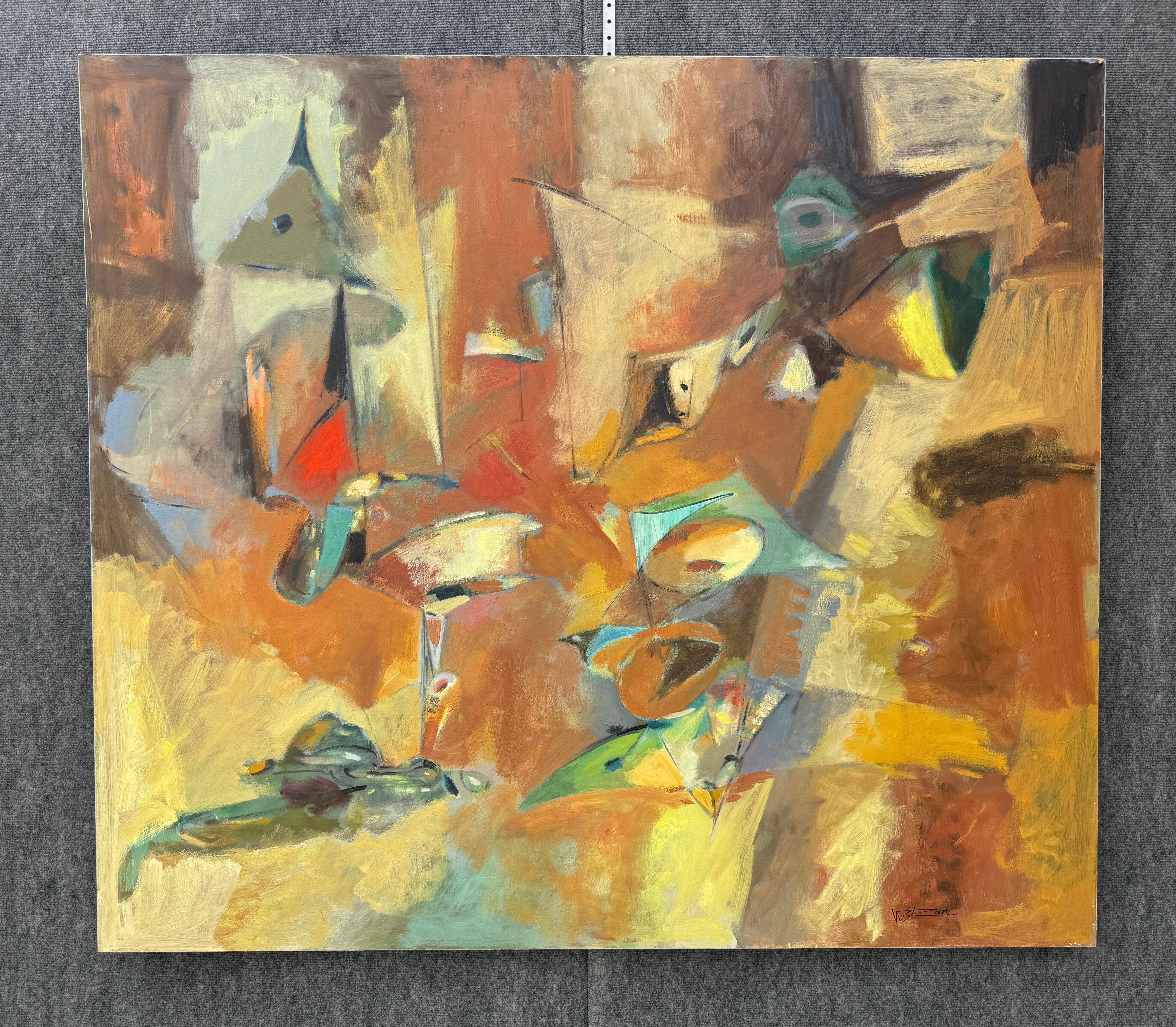 Transition To Life 3, Abstraktes Originalgemälde auf Leinwand, hängefertig (Impressionismus), Painting, von Voskan Galstian